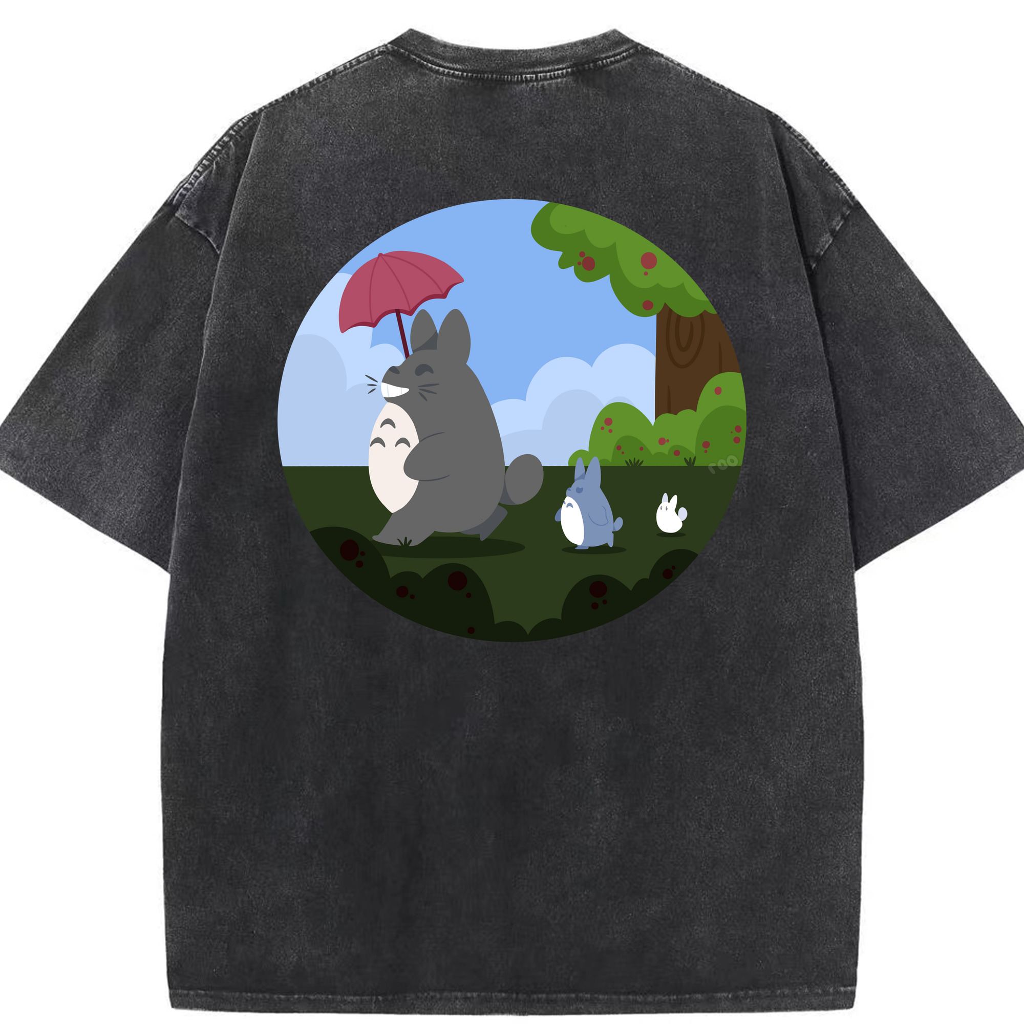 （画像用） となりのトトロ 草壁メイ 草壁サツキ My Neighbor Totoro Satsuki Kusakabe Mei Kusakabe 綿100% ヴィンテージ風 半袖Tシャツ（背面プリント）