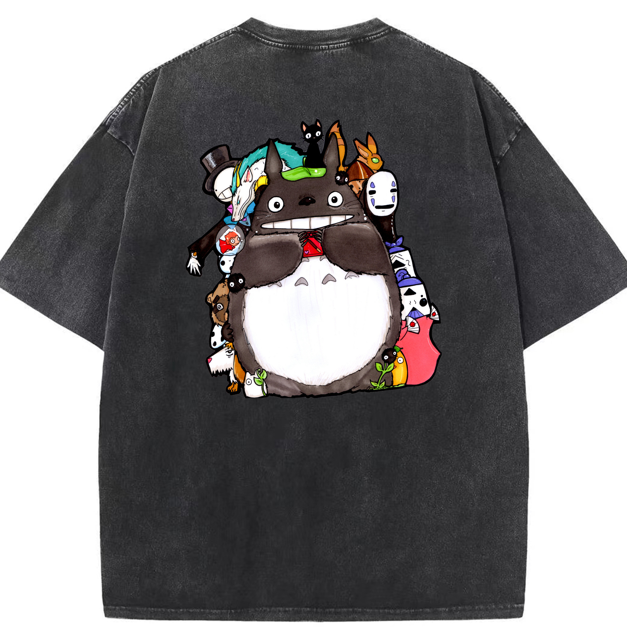 （画像用） となりのトトロ 草壁メイ 草壁サツキ My Neighbor Totoro Satsuki Kusakabe Mei Kusakabe 綿100% ヴィンテージ風 半袖Tシャツ（背面プリント）