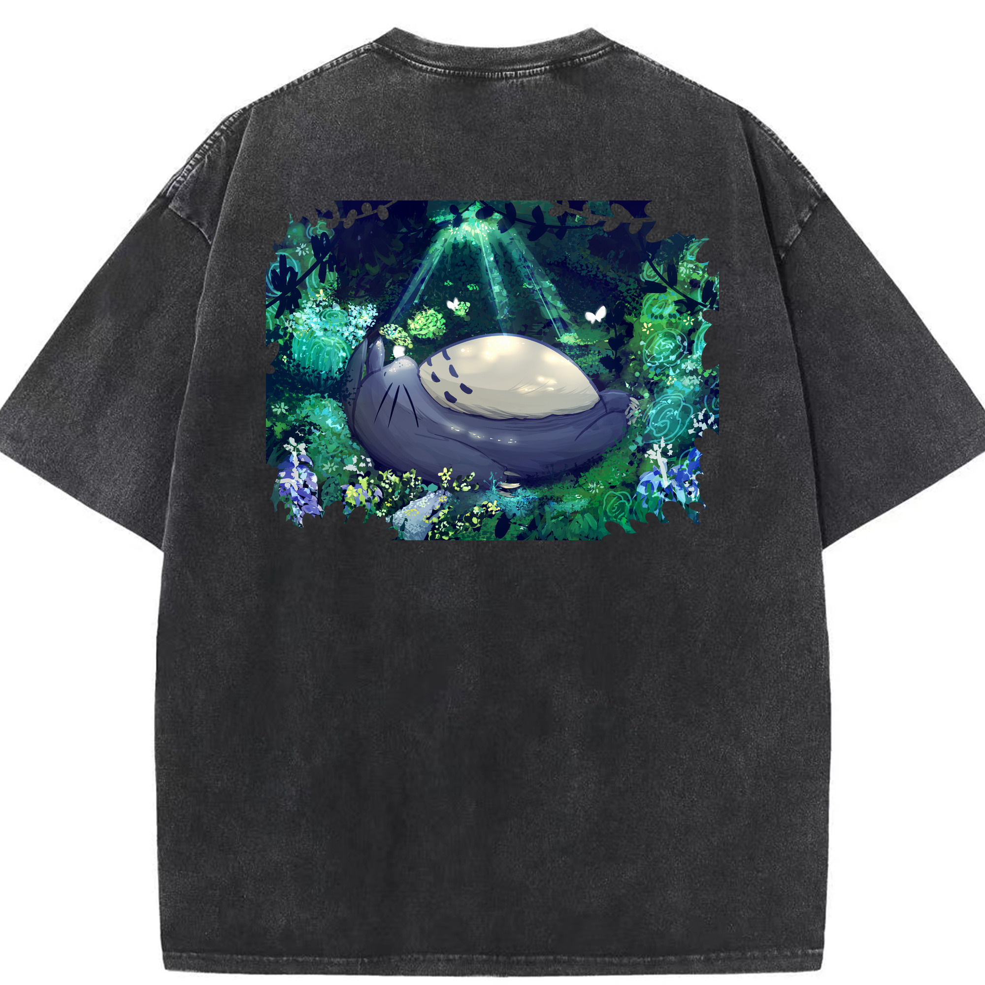 （画像用） となりのトトロ 草壁メイ 草壁サツキ My Neighbor Totoro Satsuki Kusakabe Mei Kusakabe 綿100% ヴィンテージ風 半袖Tシャツ（背面プリント）