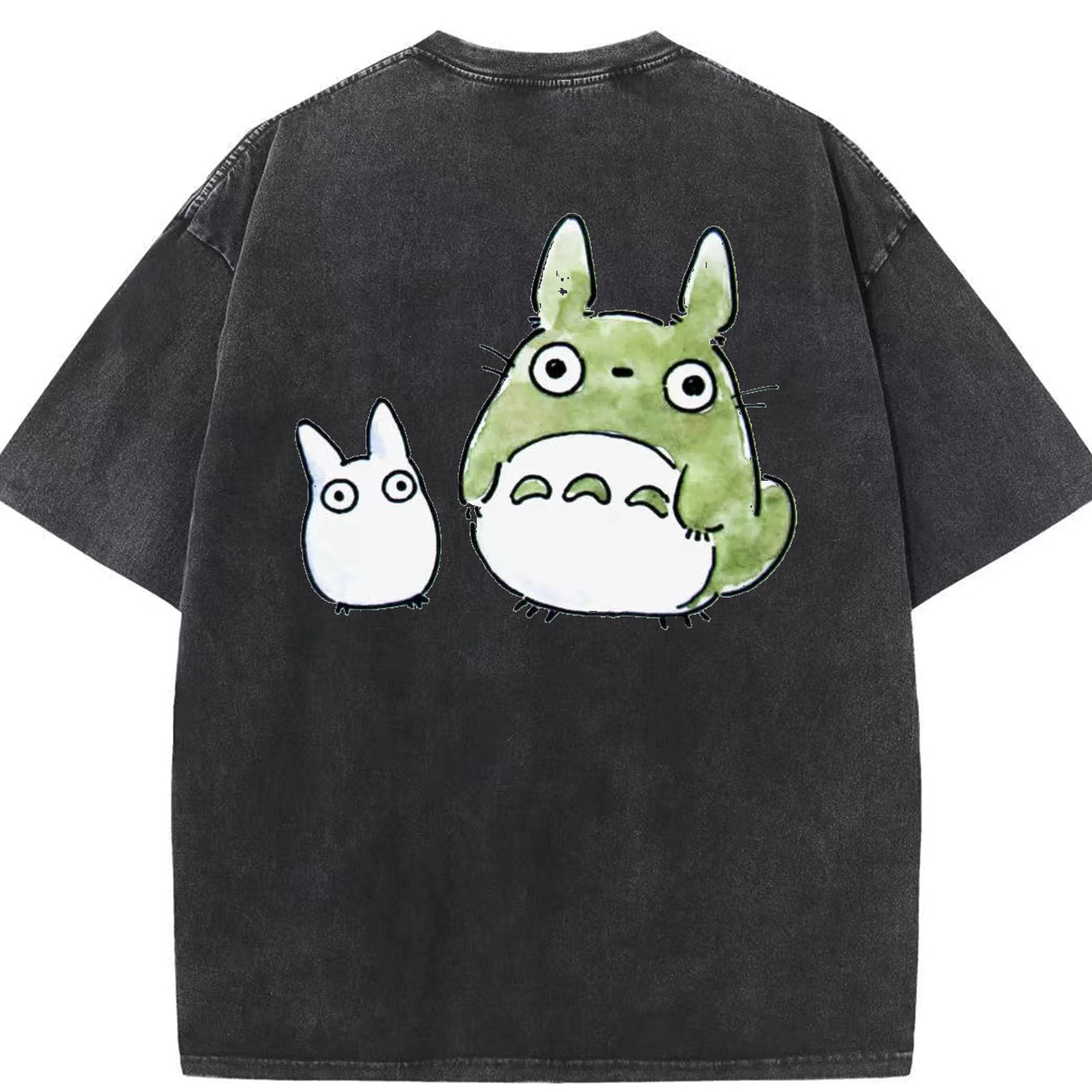 （画像用） となりのトトロ 草壁メイ 草壁サツキ My Neighbor Totoro Satsuki Kusakabe Mei Kusakabe 綿100% ヴィンテージ風 半袖Tシャツ（背面プリント）