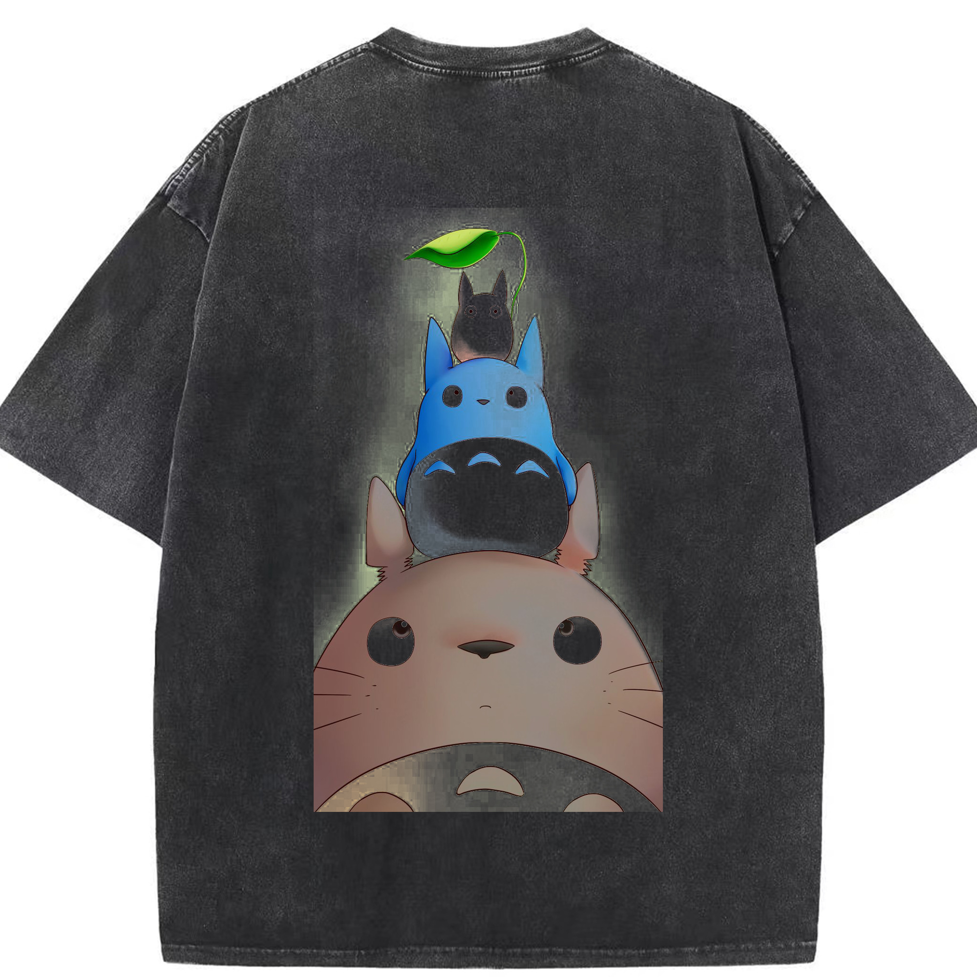（画像用） となりのトトロ 草壁メイ 草壁サツキ My Neighbor Totoro Satsuki Kusakabe Mei Kusakabe 綿100% ヴィンテージ風 半袖Tシャツ（背面プリント）