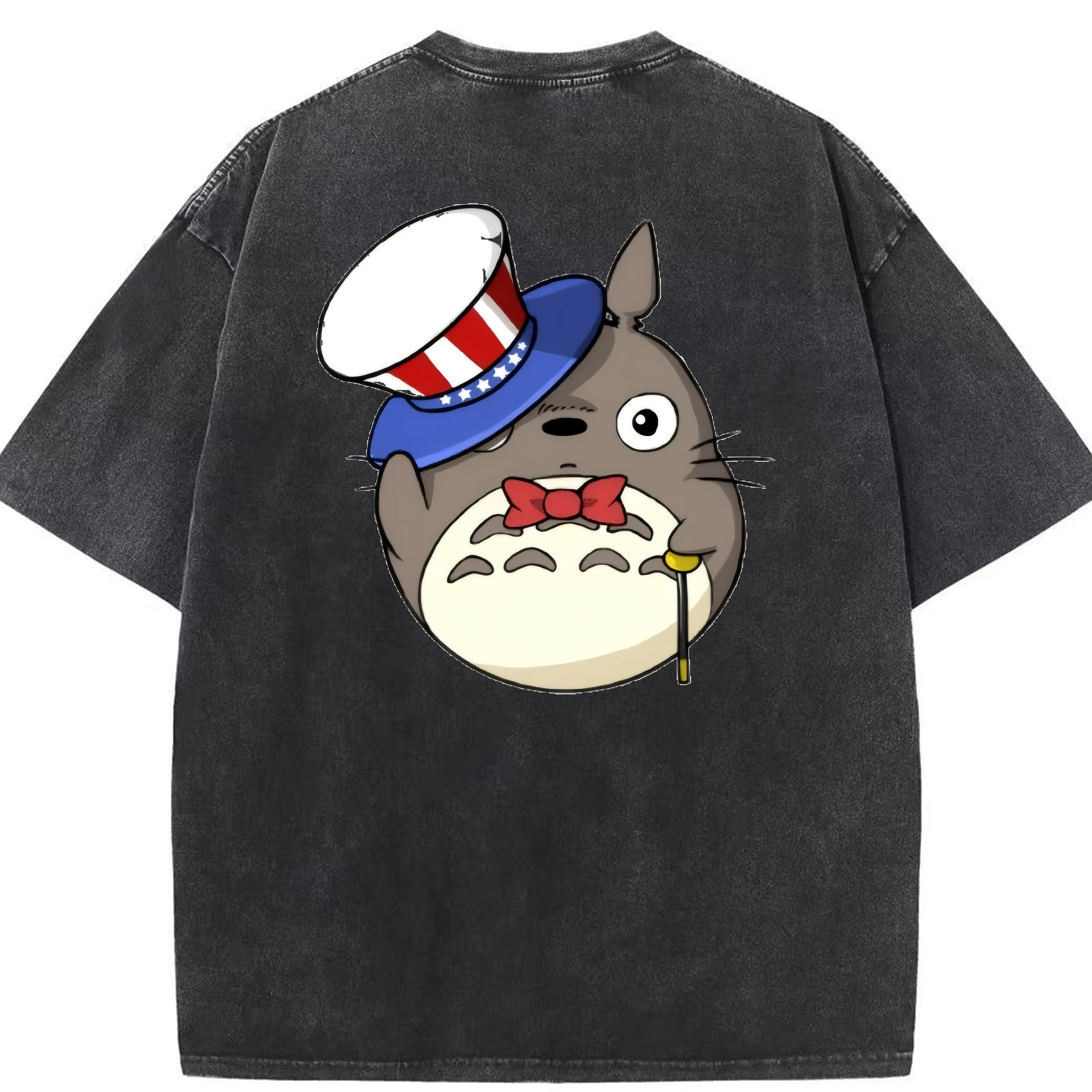 （画像用） となりのトトロ 草壁メイ 草壁サツキ My Neighbor Totoro Satsuki Kusakabe Mei Kusakabe 綿100% ヴィンテージ風 半袖Tシャツ（背面プリント）