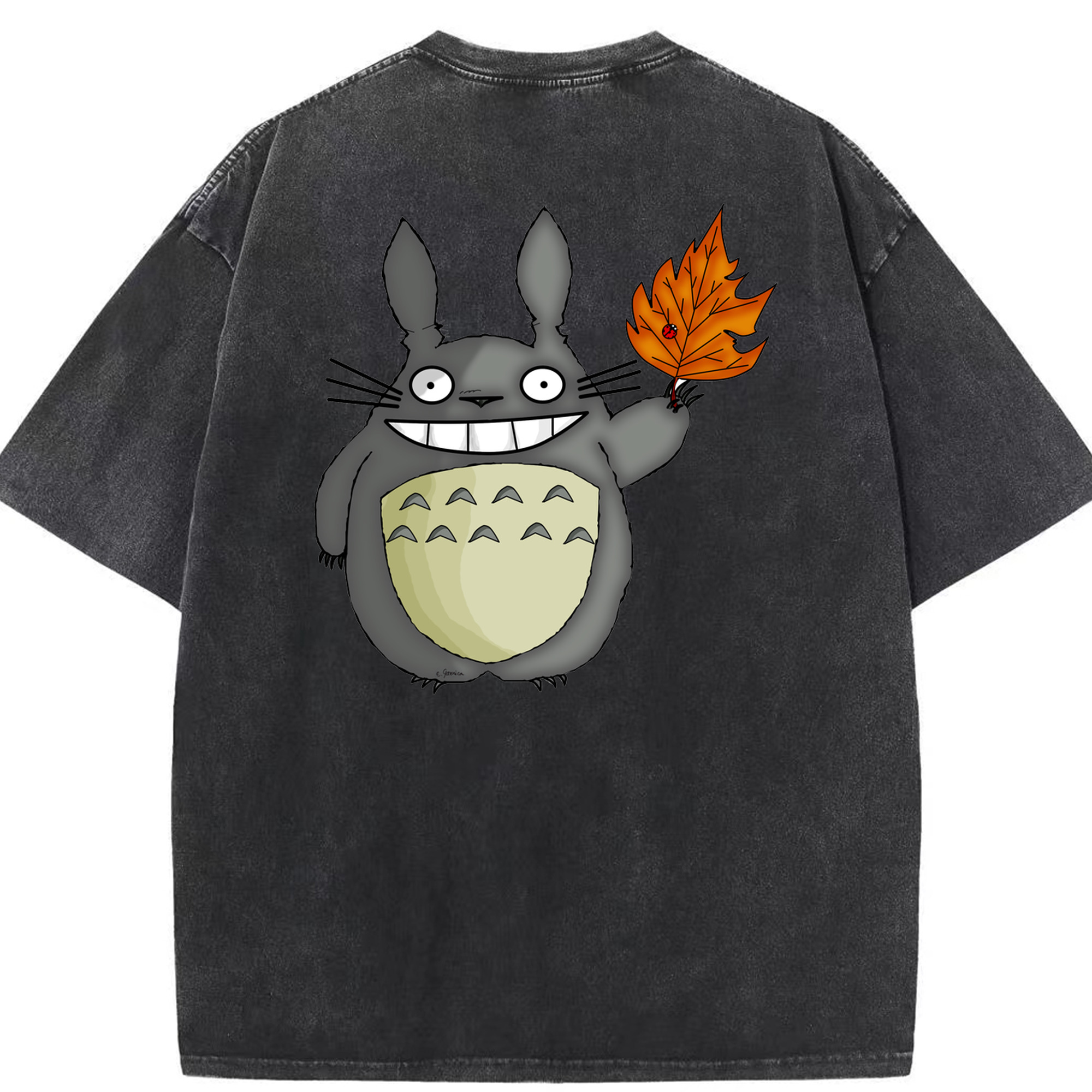 （画像用） となりのトトロ 草壁メイ 草壁サツキ My Neighbor Totoro Satsuki Kusakabe Mei Kusakabe 綿100% ヴィンテージ風 半袖Tシャツ（背面プリント）