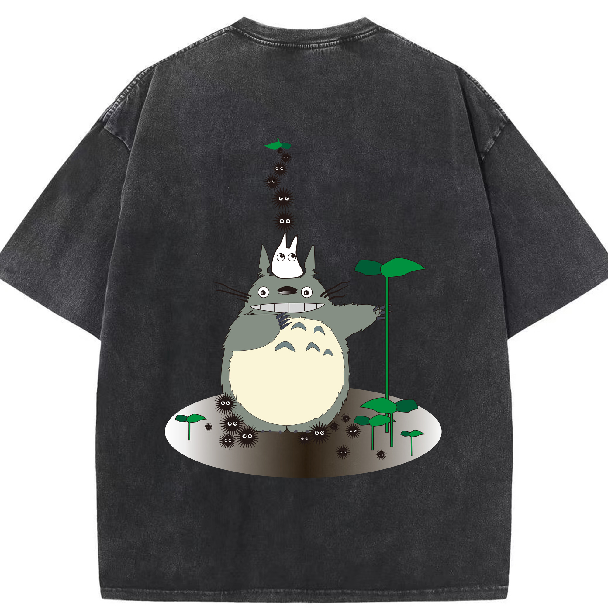 （画像用） となりのトトロ 草壁メイ 草壁サツキ My Neighbor Totoro Satsuki Kusakabe Mei Kusakabe 綿100% ヴィンテージ風 半袖Tシャツ（背面プリント）