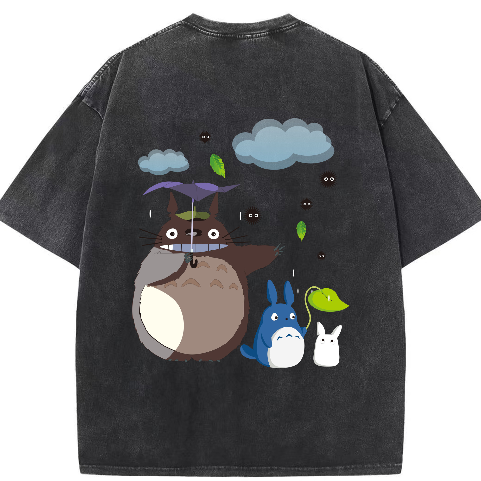 （画像用） となりのトトロ 草壁メイ 草壁サツキ My Neighbor Totoro Satsuki Kusakabe Mei Kusakabe 綿100% ヴィンテージ風 半袖Tシャツ（背面プリント）