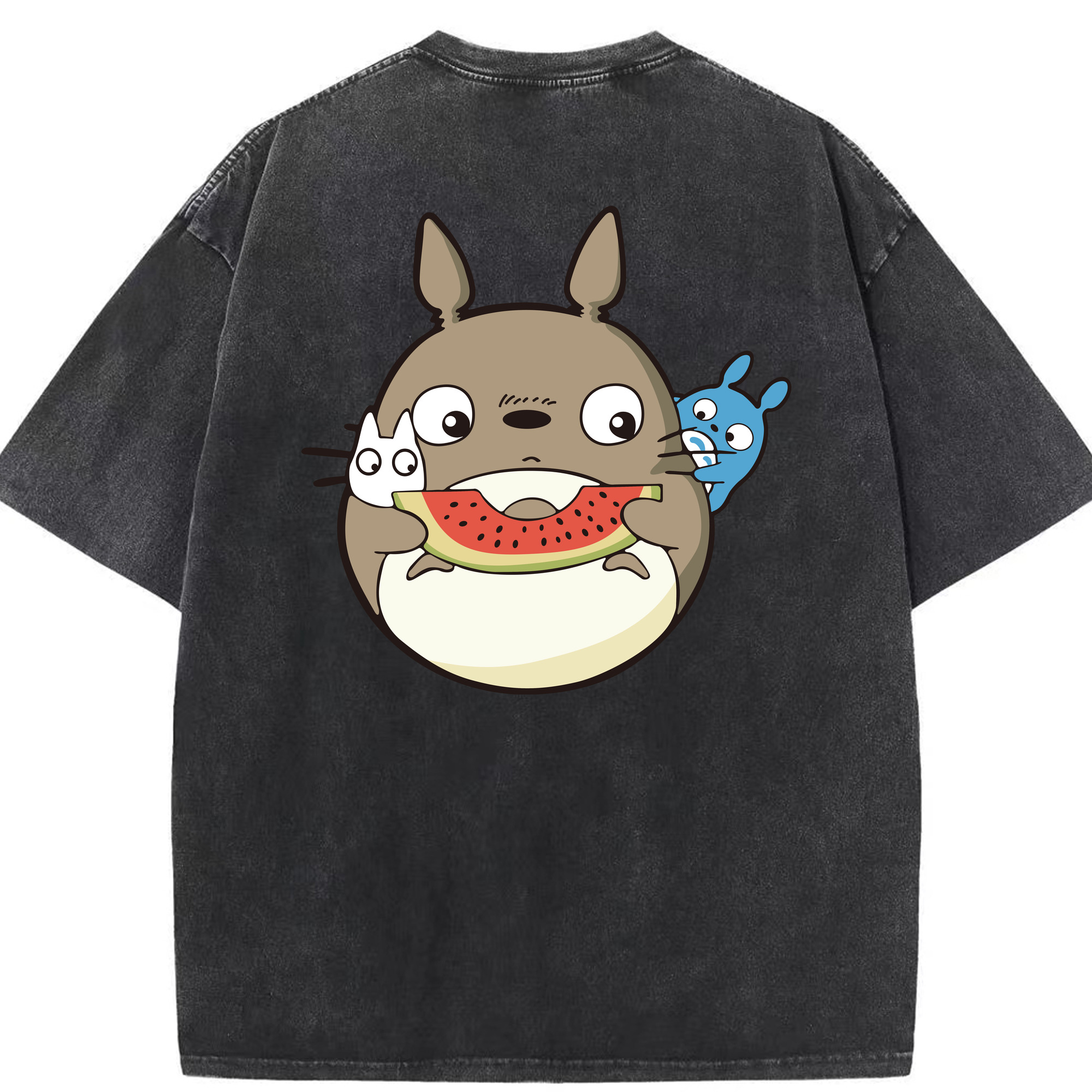 （画像用） となりのトトロ 草壁メイ 草壁サツキ My Neighbor Totoro Satsuki Kusakabe Mei Kusakabe 綿100% ヴィンテージ風 半袖Tシャツ（背面プリント）
