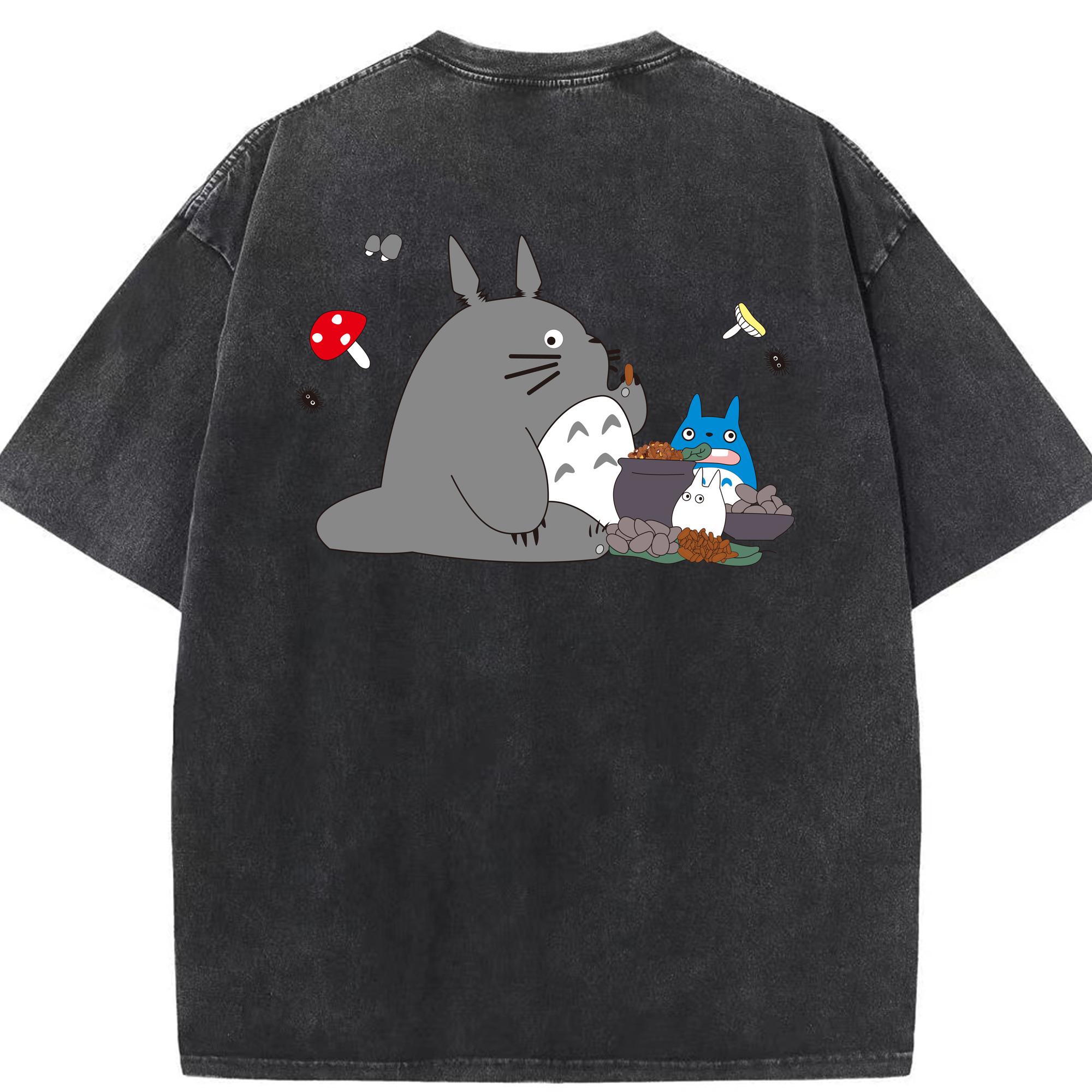 （画像用） となりのトトロ 草壁メイ 草壁サツキ My Neighbor Totoro Satsuki Kusakabe Mei Kusakabe 綿100% ヴィンテージ風 半袖Tシャツ（背面プリント）