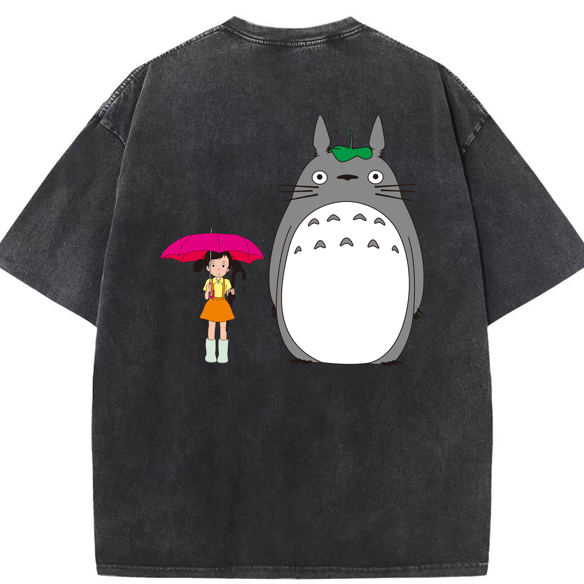 （画像用） となりのトトロ 草壁メイ 草壁サツキ My Neighbor Totoro Satsuki Kusakabe Mei Kusakabe 綿100% ヴィンテージ風 半袖Tシャツ（背面プリント）