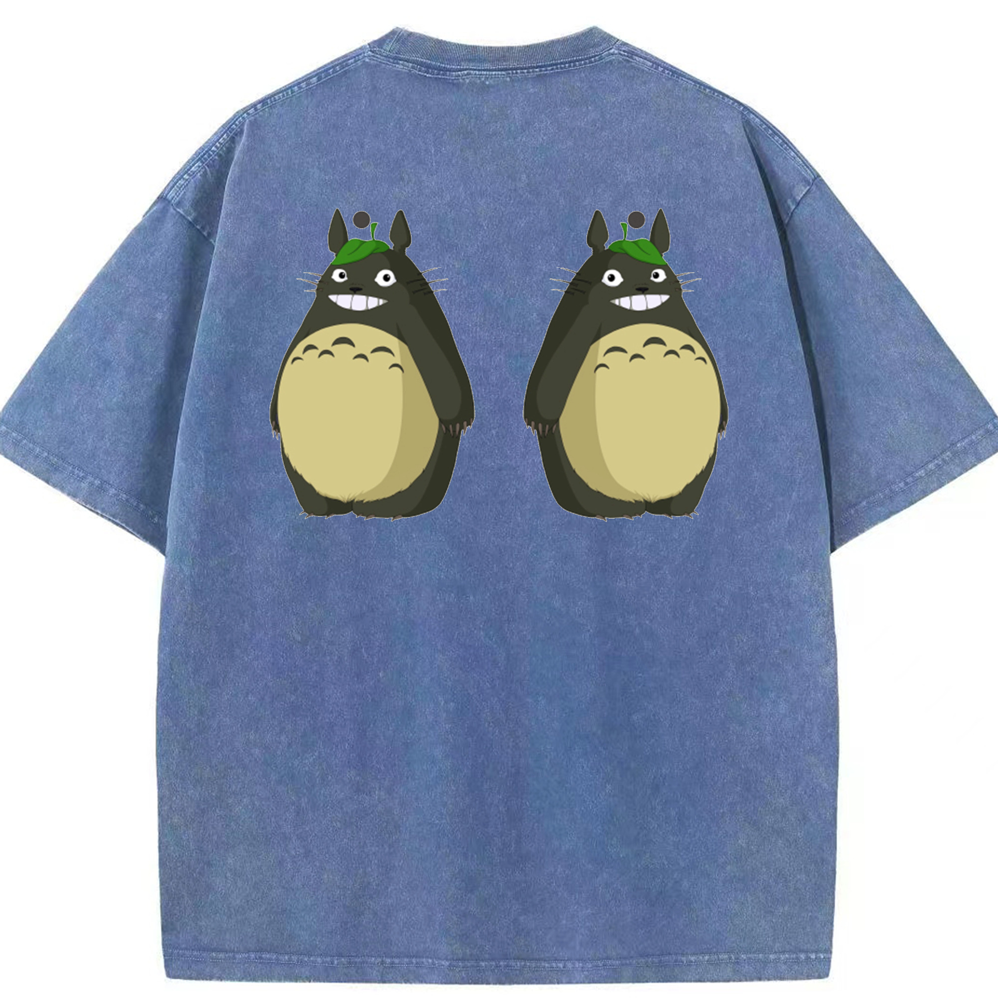 （画像用） となりのトトロ 草壁メイ 草壁サツキ My Neighbor Totoro Satsuki Kusakabe Mei Kusakabe 綿100% ヴィンテージ風 半袖Tシャツ（背面プリント）