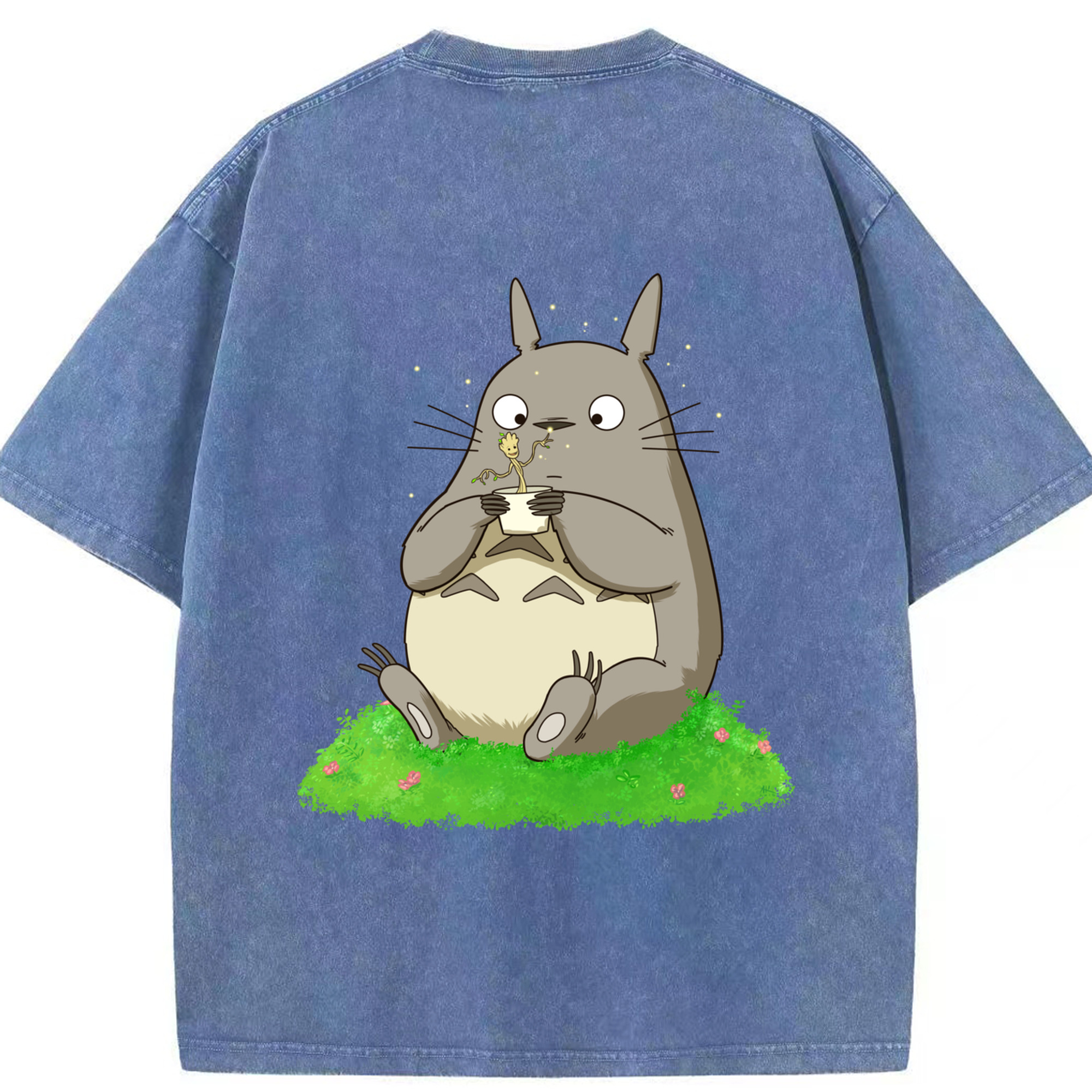 （画像用） となりのトトロ 草壁メイ 草壁サツキ My Neighbor Totoro Satsuki Kusakabe Mei Kusakabe 綿100% ヴィンテージ風 半袖Tシャツ（背面プリント）