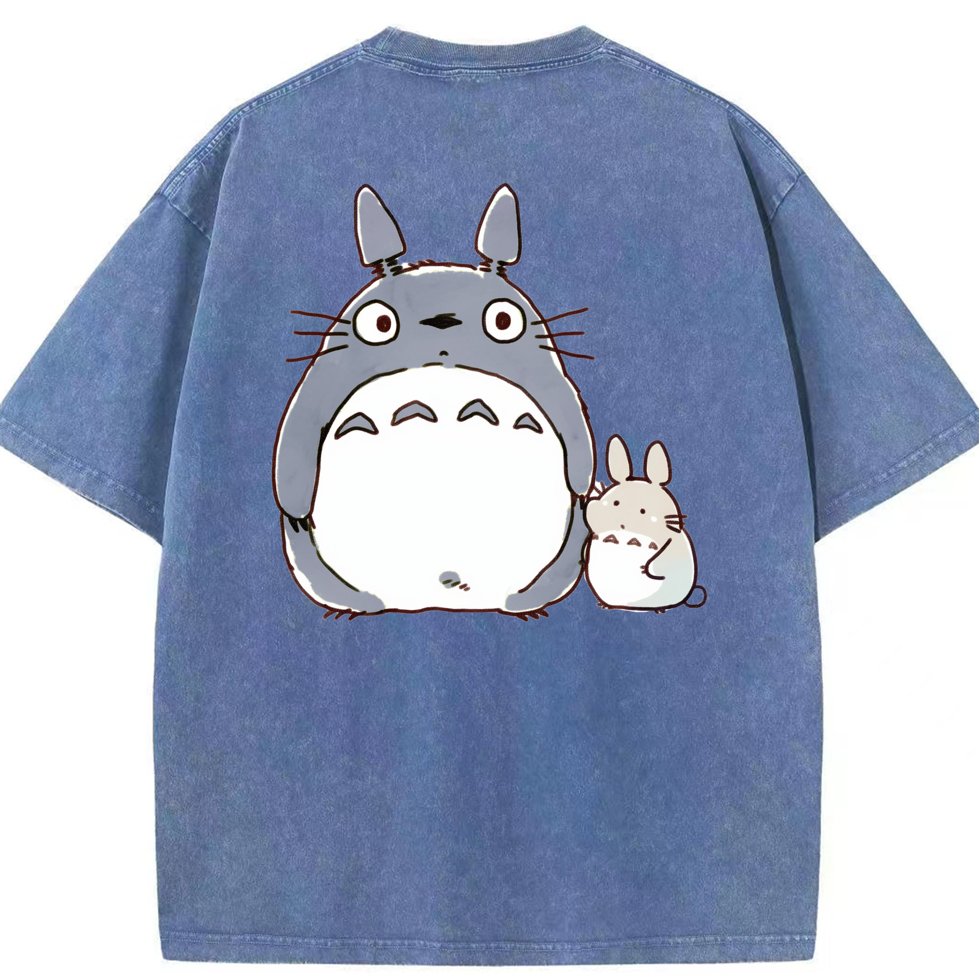 （画像用） となりのトトロ 草壁メイ 草壁サツキ My Neighbor Totoro Satsuki Kusakabe Mei Kusakabe 綿100% ヴィンテージ風 半袖Tシャツ（背面プリント）