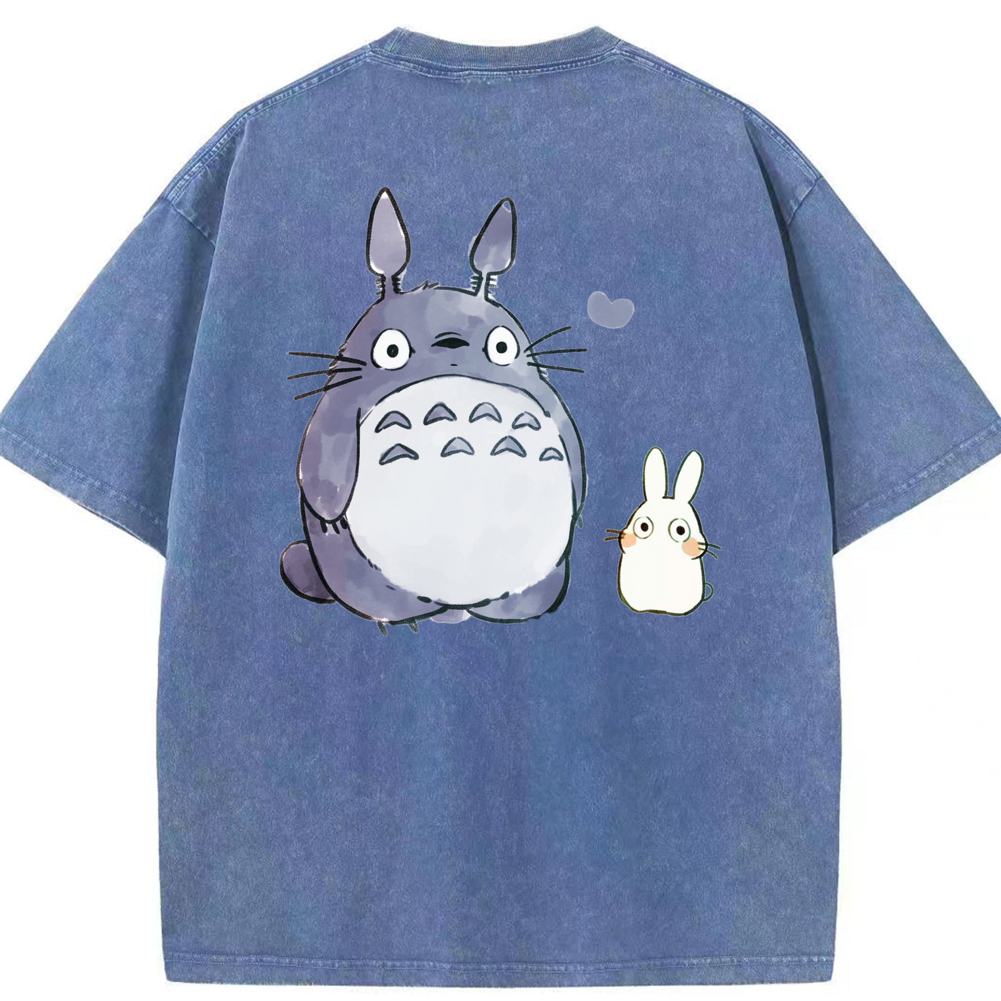 （画像用） となりのトトロ 草壁メイ 草壁サツキ My Neighbor Totoro Satsuki Kusakabe Mei Kusakabe 綿100% ヴィンテージ風 半袖Tシャツ（背面プリント）