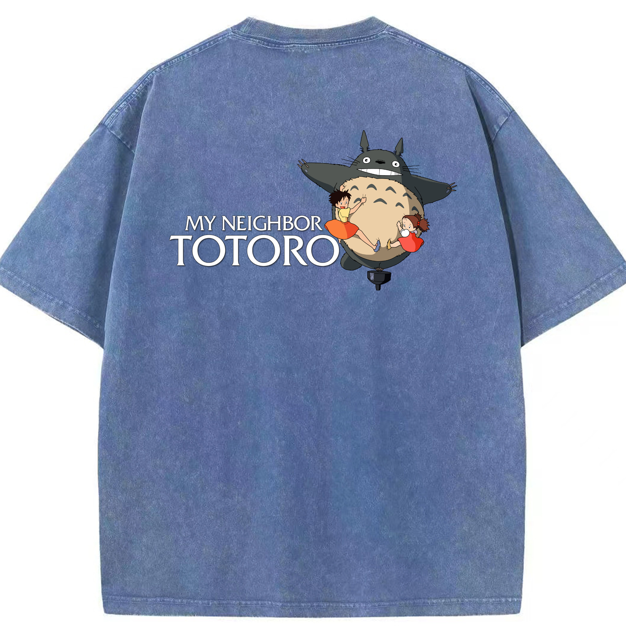 （画像用） となりのトトロ 草壁メイ 草壁サツキ My Neighbor Totoro Satsuki Kusakabe Mei Kusakabe 綿100% ヴィンテージ風 半袖Tシャツ（背面プリント）