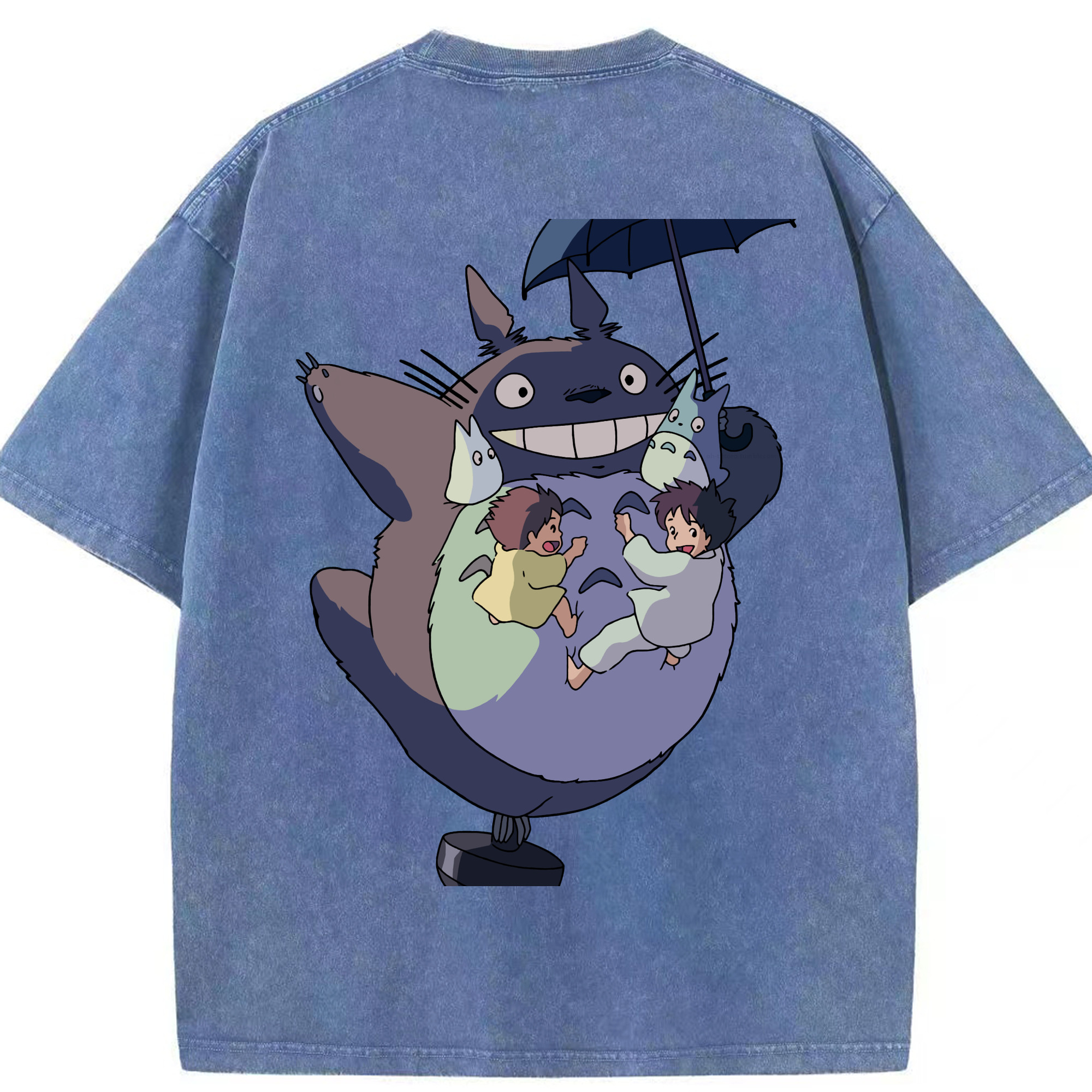 （画像用） となりのトトロ 草壁メイ 草壁サツキ My Neighbor Totoro Satsuki Kusakabe Mei Kusakabe 綿100% ヴィンテージ風 半袖Tシャツ（背面プリント）