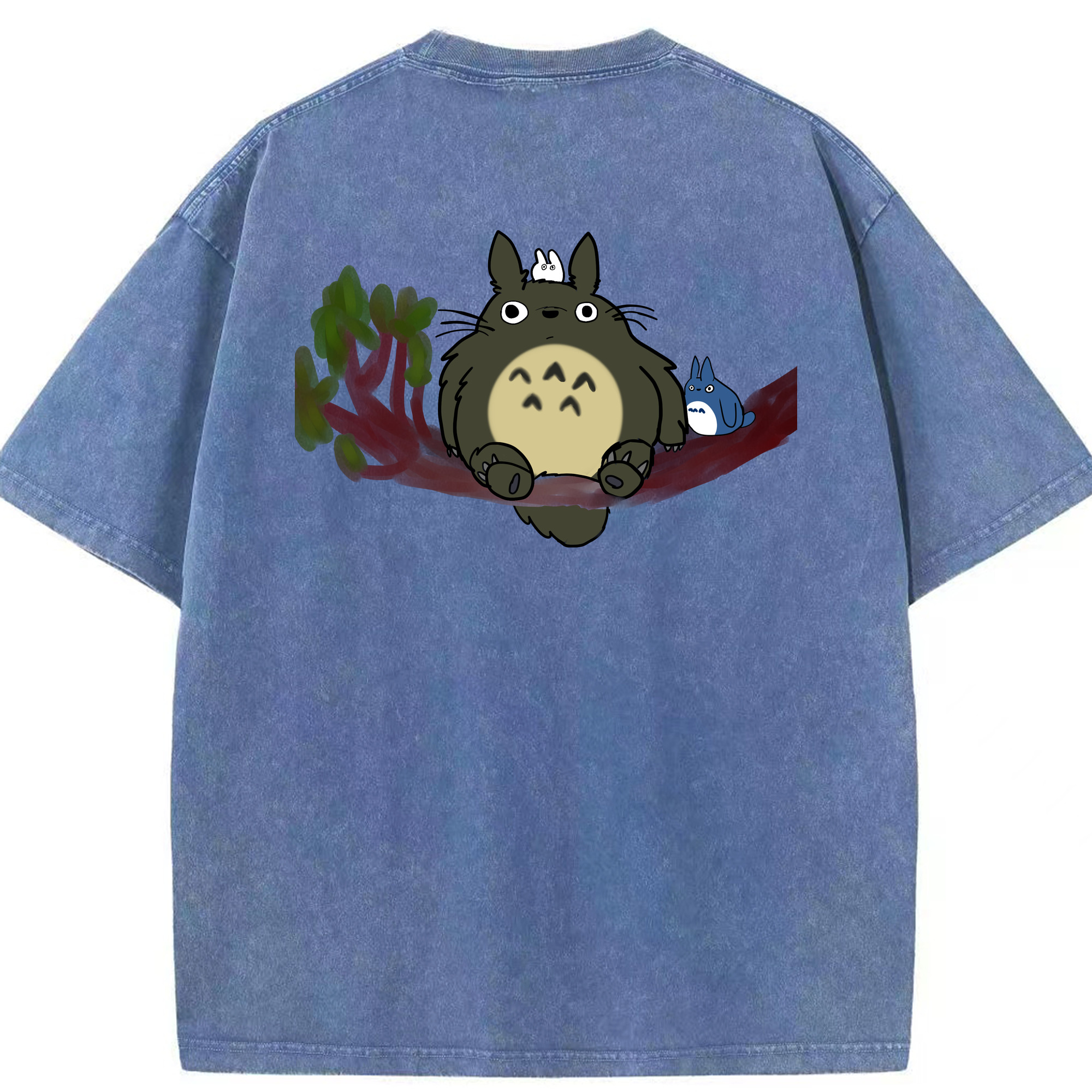 （画像用） となりのトトロ 草壁メイ 草壁サツキ My Neighbor Totoro Satsuki Kusakabe Mei Kusakabe 綿100% ヴィンテージ風 半袖Tシャツ（背面プリント）