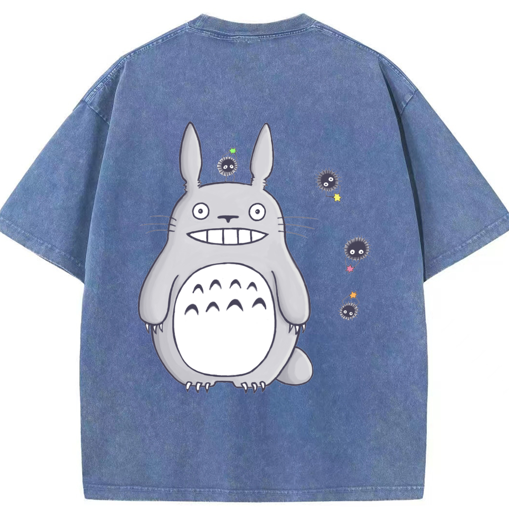 （画像用） となりのトトロ 草壁メイ 草壁サツキ My Neighbor Totoro Satsuki Kusakabe Mei Kusakabe 綿100% ヴィンテージ風 半袖Tシャツ（背面プリント）