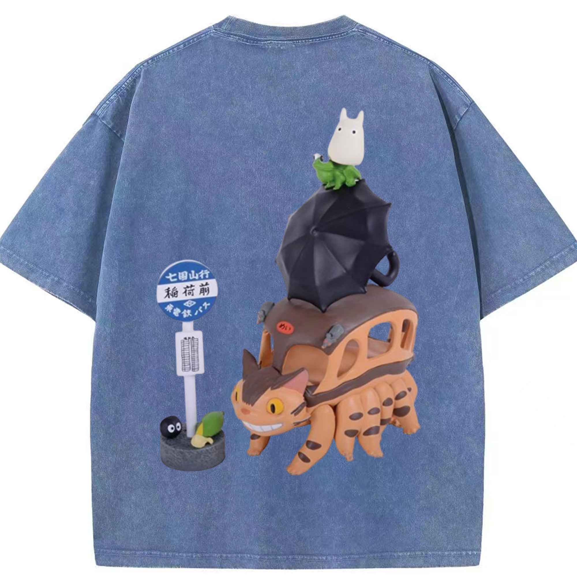 （画像用） となりのトトロ 草壁メイ 草壁サツキ My Neighbor Totoro Satsuki Kusakabe Mei Kusakabe 綿100% ヴィンテージ風 半袖Tシャツ（背面プリント）