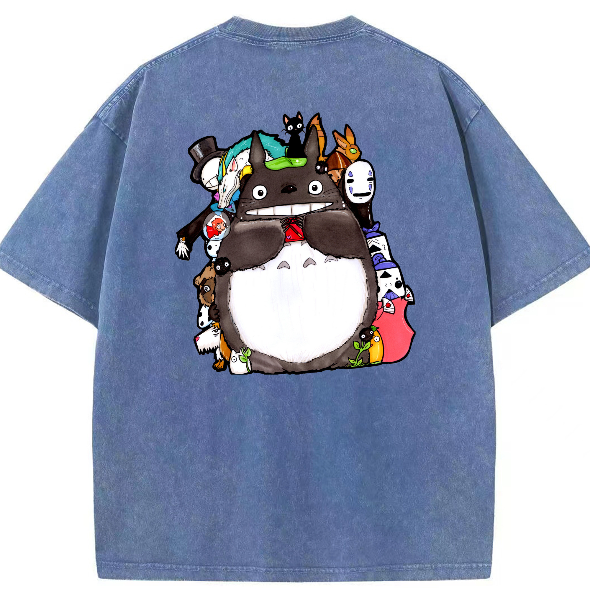 （画像用） となりのトトロ 草壁メイ 草壁サツキ My Neighbor Totoro Satsuki Kusakabe Mei Kusakabe 綿100% ヴィンテージ風 半袖Tシャツ（背面プリント）