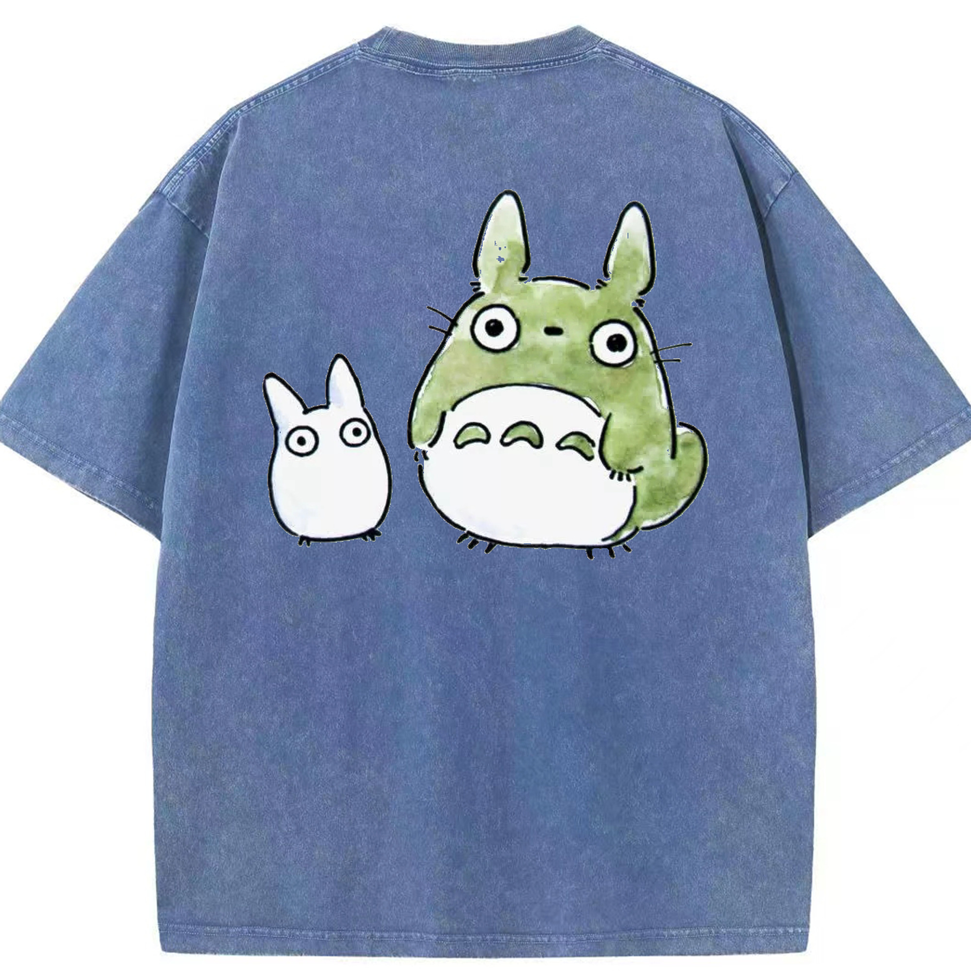 （画像用） となりのトトロ 草壁メイ 草壁サツキ My Neighbor Totoro Satsuki Kusakabe Mei Kusakabe 綿100% ヴィンテージ風 半袖Tシャツ（背面プリント）