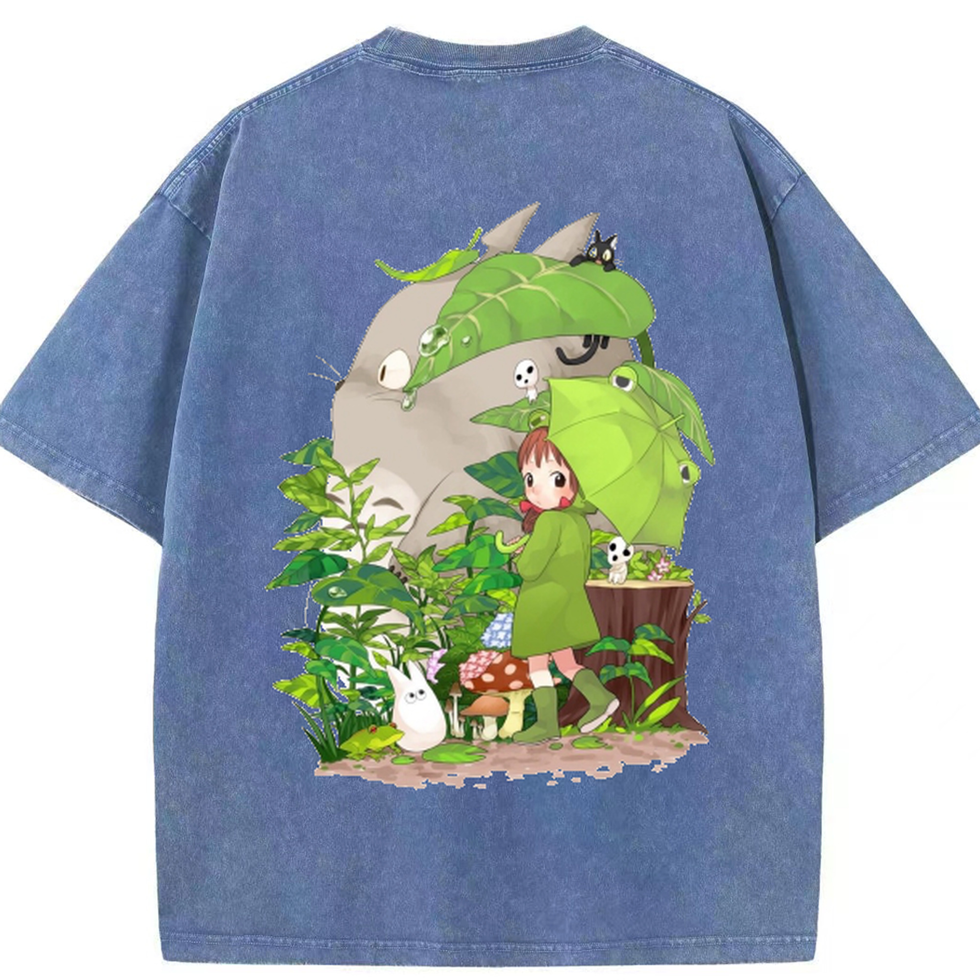 （画像用） となりのトトロ 草壁メイ 草壁サツキ My Neighbor Totoro Satsuki Kusakabe Mei Kusakabe 綿100% ヴィンテージ風 半袖Tシャツ（背面プリント）