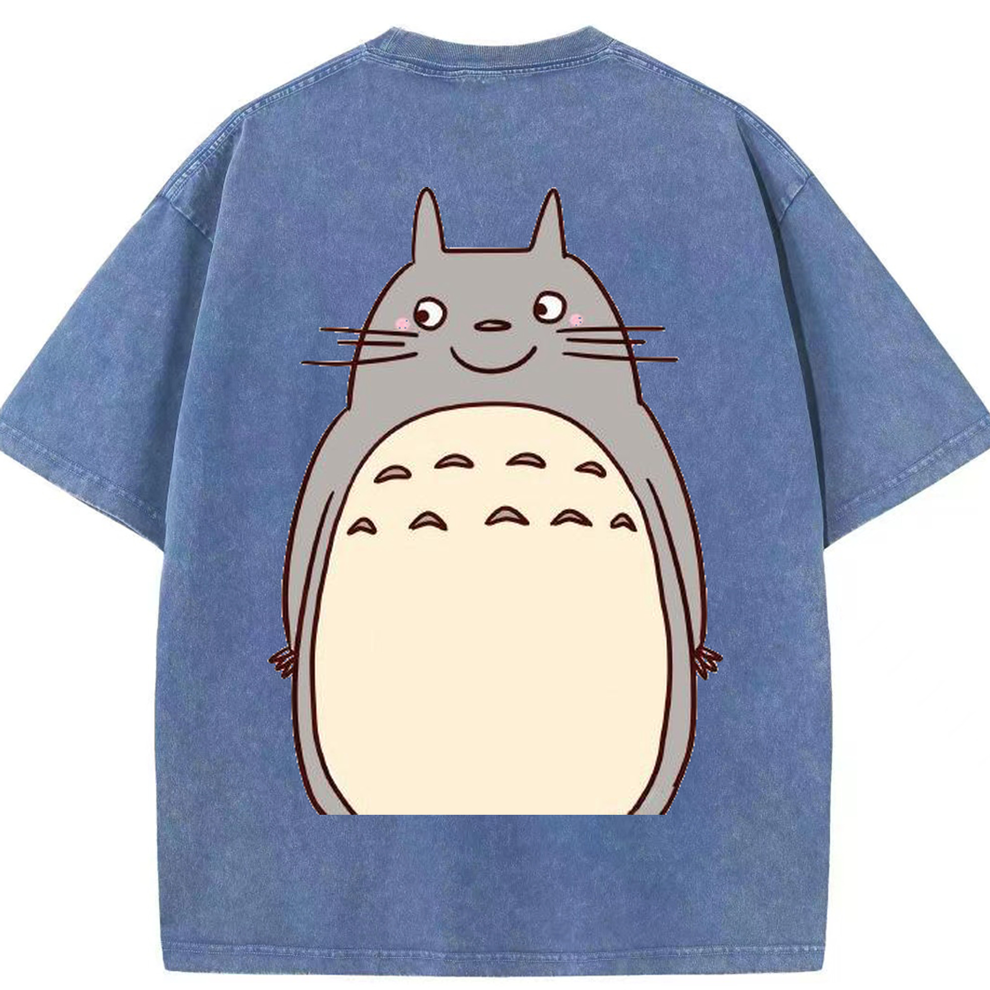 （画像用） となりのトトロ 草壁メイ 草壁サツキ My Neighbor Totoro Satsuki Kusakabe Mei Kusakabe 綿100% ヴィンテージ風 半袖Tシャツ（背面プリント）