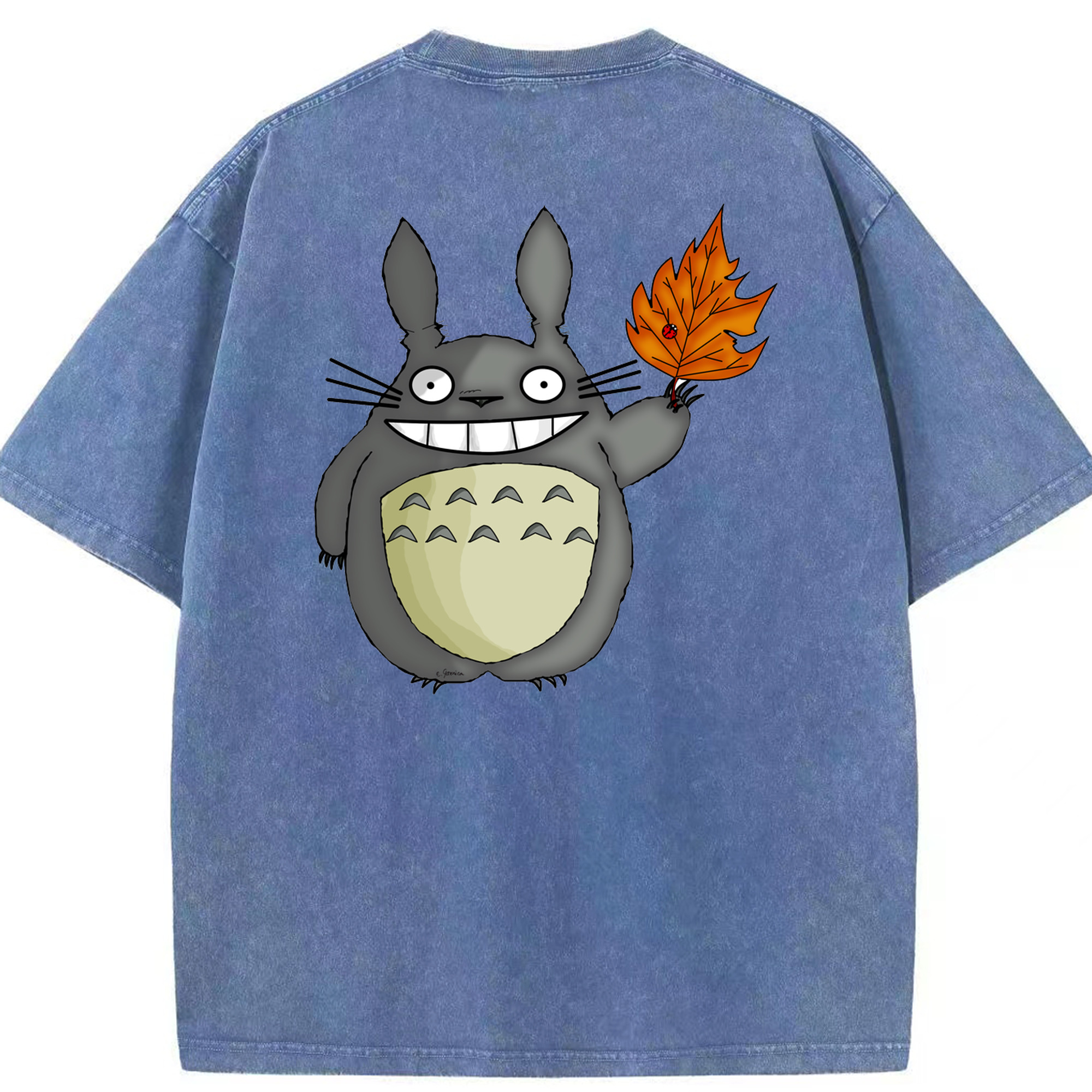 （画像用） となりのトトロ 草壁メイ 草壁サツキ My Neighbor Totoro Satsuki Kusakabe Mei Kusakabe 綿100% ヴィンテージ風 半袖Tシャツ（背面プリント）