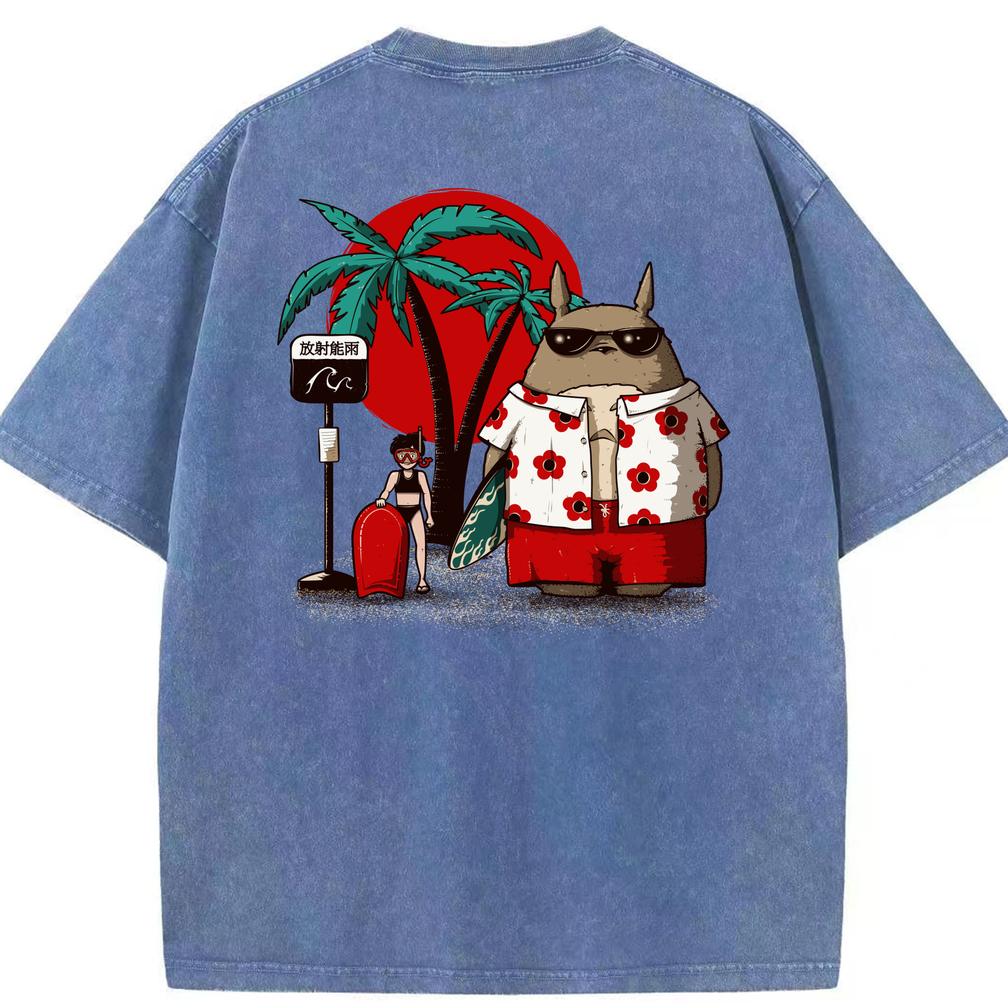 （画像用） となりのトトロ 草壁メイ 草壁サツキ My Neighbor Totoro Satsuki Kusakabe Mei Kusakabe 綿100% ヴィンテージ風 半袖Tシャツ（背面プリント）