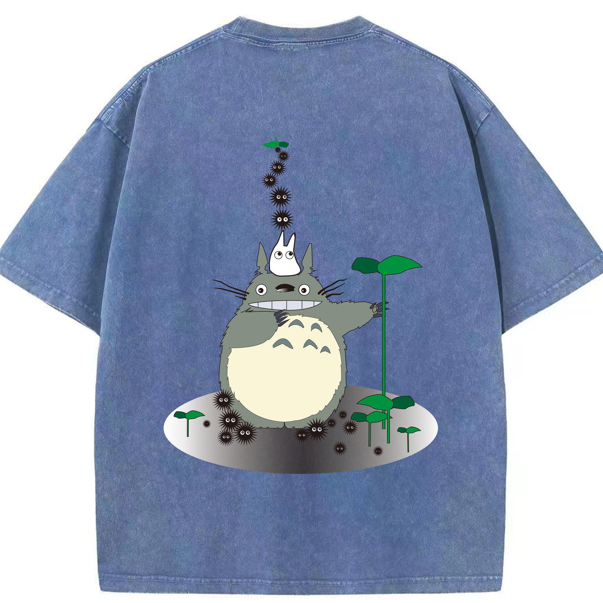 （画像用） となりのトトロ 草壁メイ 草壁サツキ My Neighbor Totoro Satsuki Kusakabe Mei Kusakabe 綿100% ヴィンテージ風 半袖Tシャツ（背面プリント）