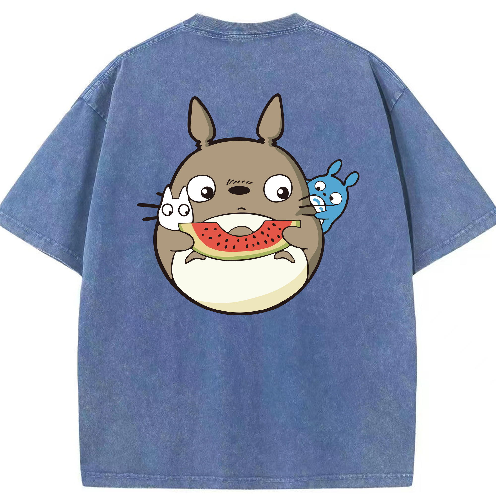 （画像用） となりのトトロ 草壁メイ 草壁サツキ My Neighbor Totoro Satsuki Kusakabe Mei Kusakabe 綿100% ヴィンテージ風 半袖Tシャツ（背面プリント）