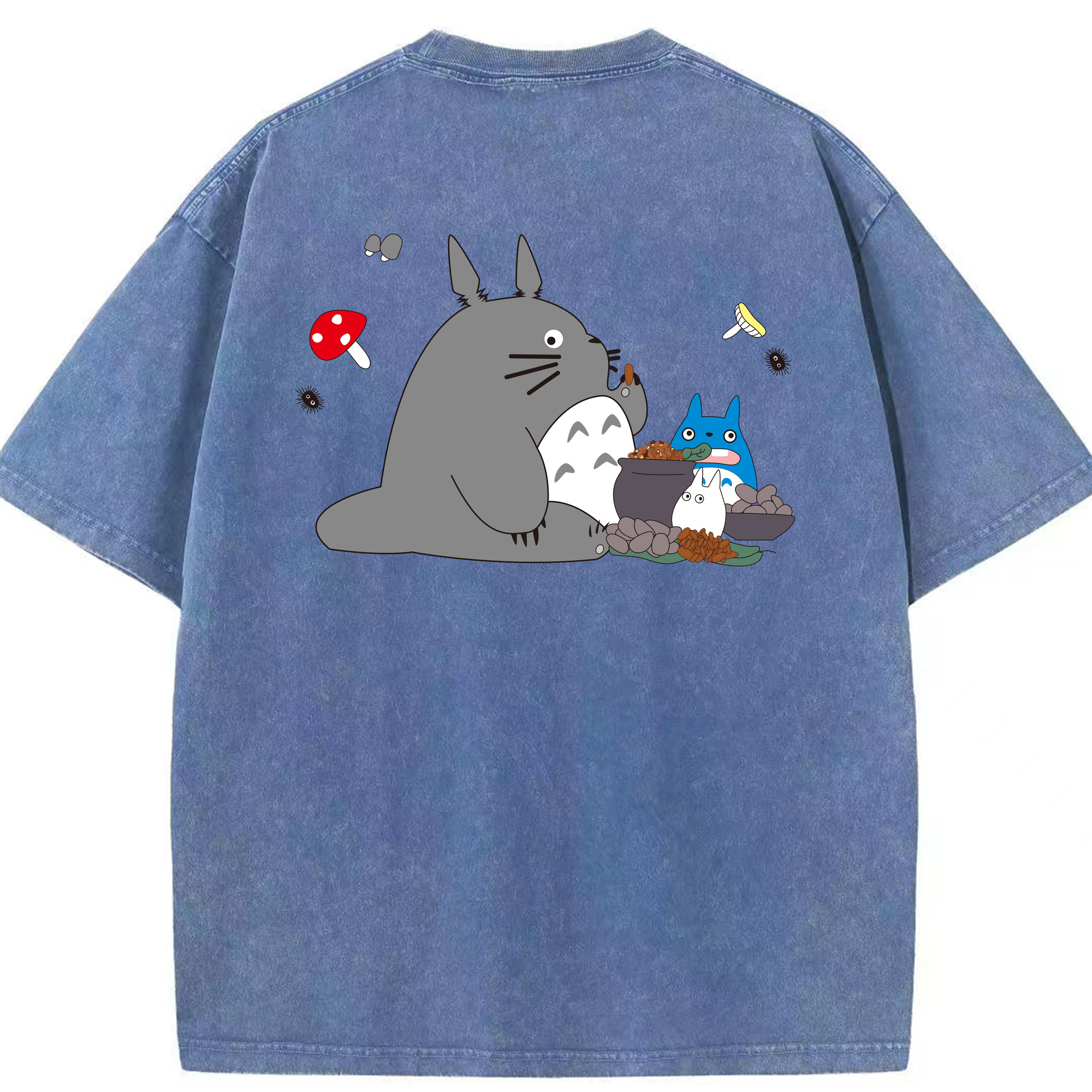 （画像用） となりのトトロ 草壁メイ 草壁サツキ My Neighbor Totoro Satsuki Kusakabe Mei Kusakabe 綿100% ヴィンテージ風 半袖Tシャツ（背面プリント）