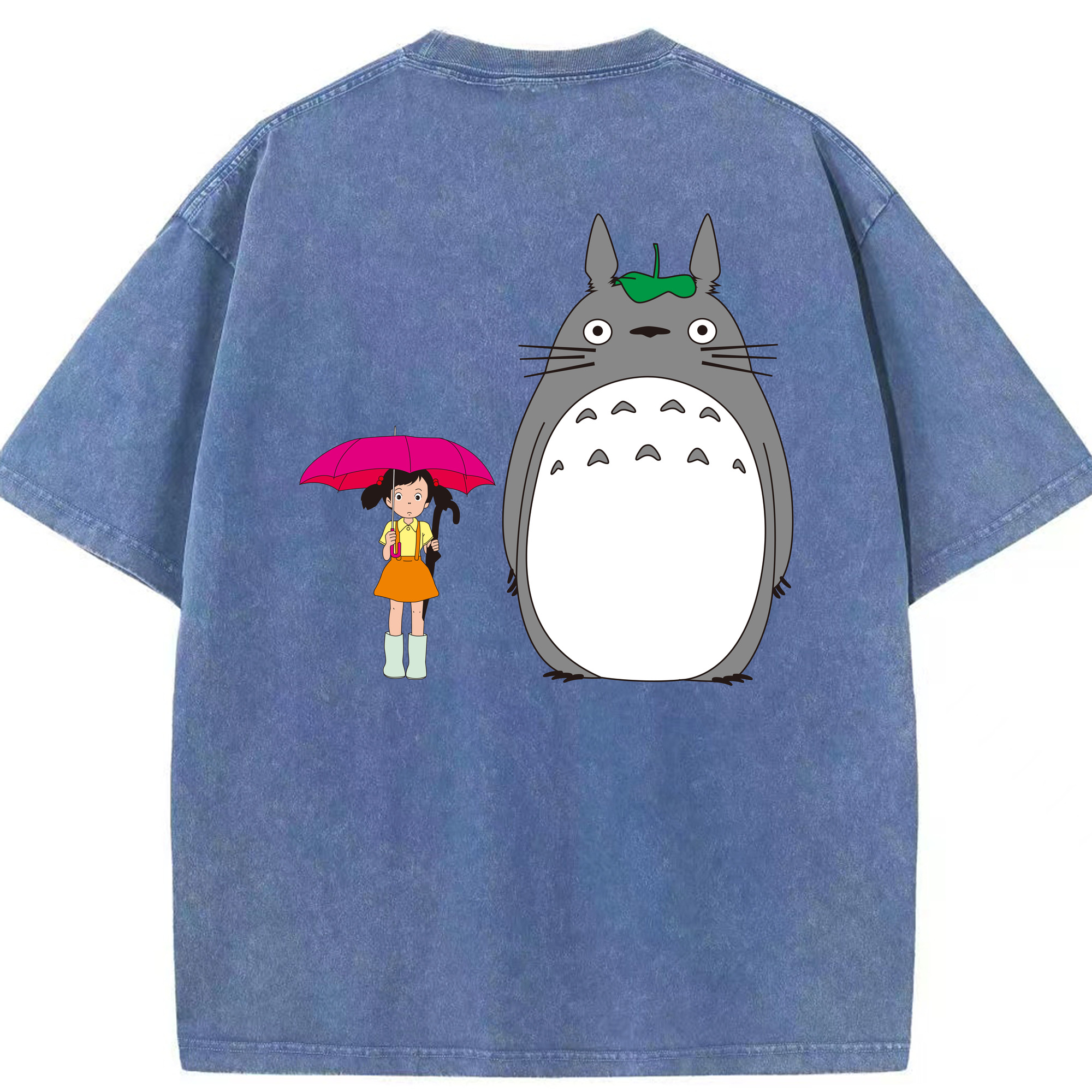 （画像用） となりのトトロ 草壁メイ 草壁サツキ My Neighbor Totoro Satsuki Kusakabe Mei Kusakabe 綿100% ヴィンテージ風 半袖Tシャツ（背面プリント）
