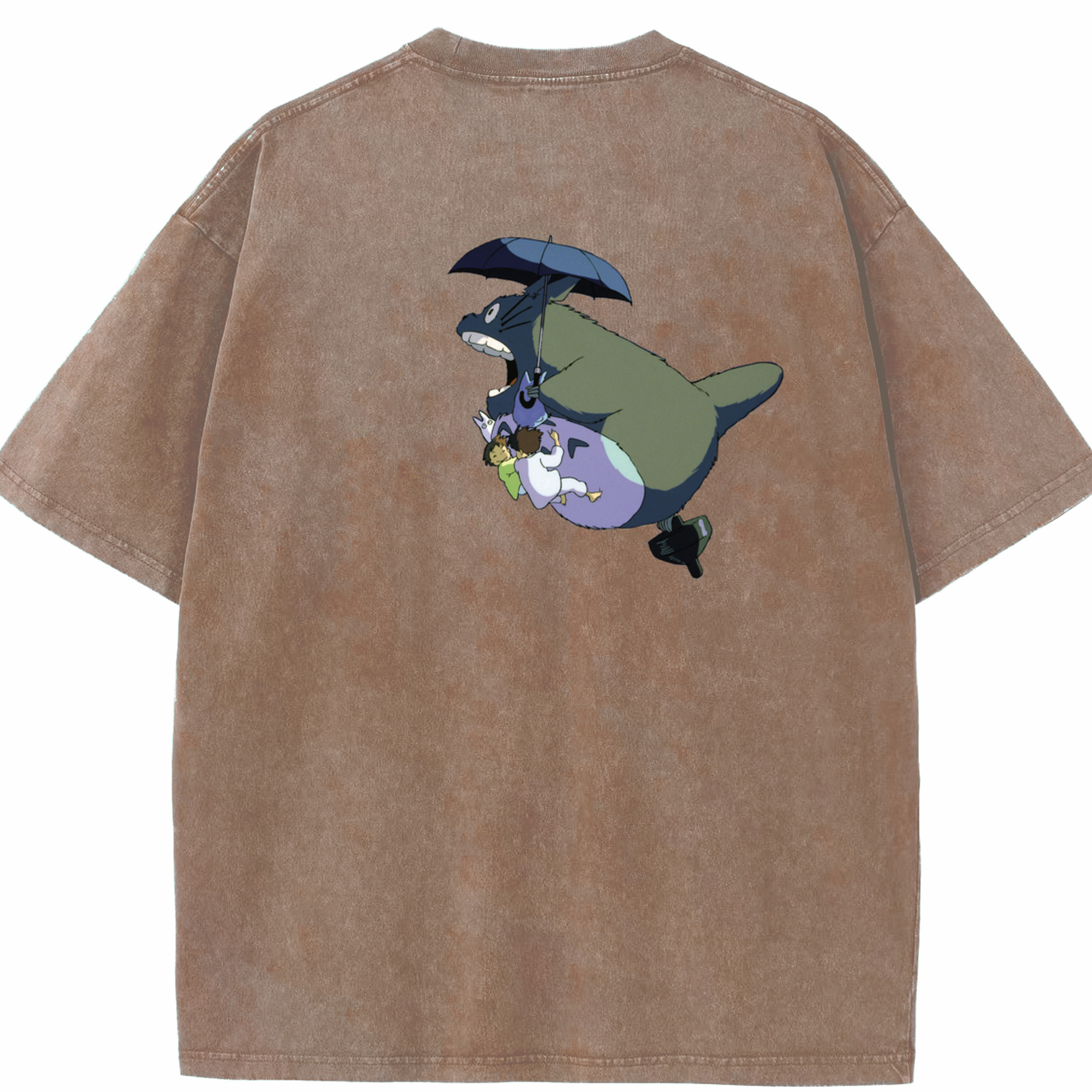（画像用） となりのトトロ 草壁メイ 草壁サツキ My Neighbor Totoro Satsuki Kusakabe Mei Kusakabe 綿100% ヴィンテージ風 半袖Tシャツ（背面プリント）