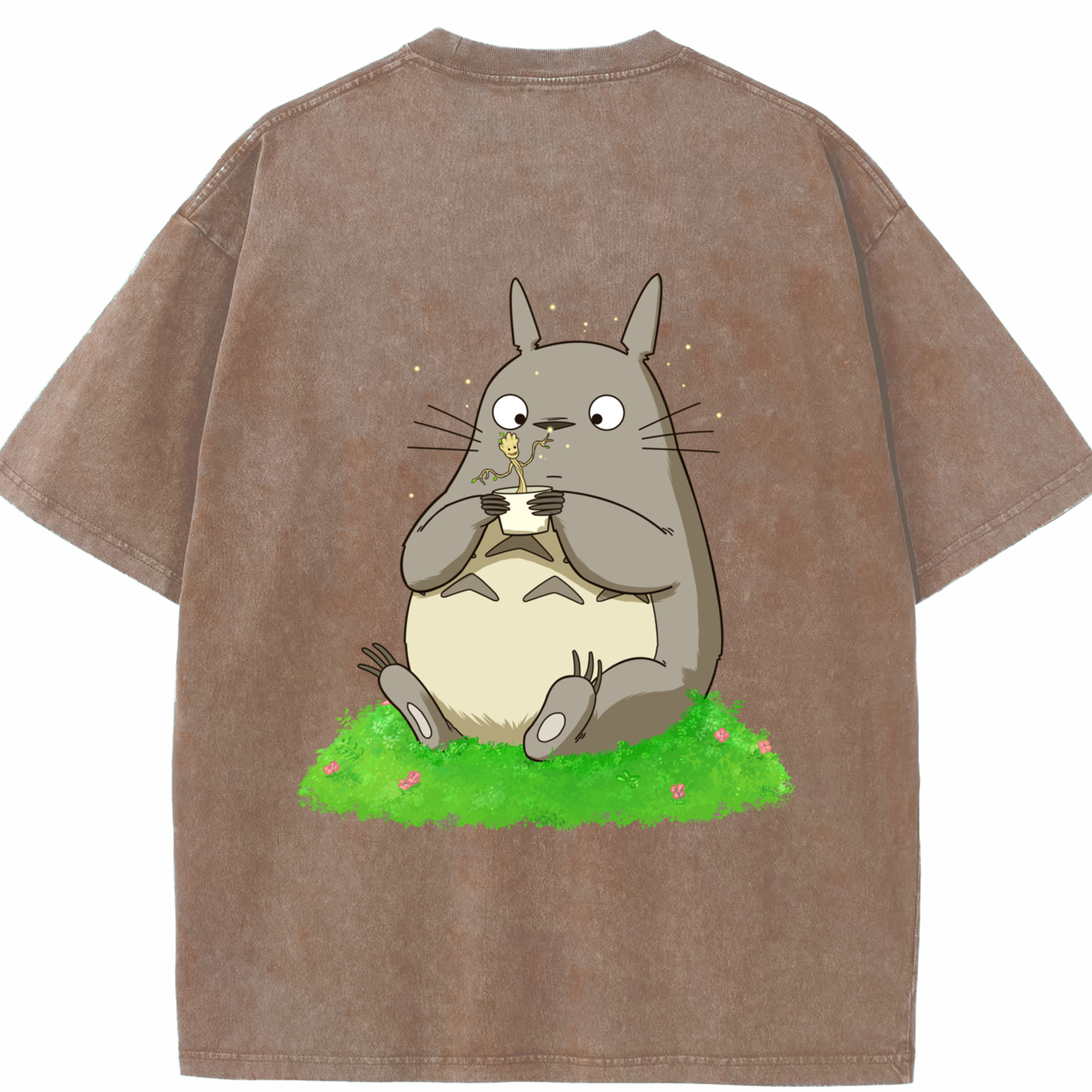 （画像用） となりのトトロ 草壁メイ 草壁サツキ My Neighbor Totoro Satsuki Kusakabe Mei Kusakabe 綿100% ヴィンテージ風 半袖Tシャツ（背面プリント）