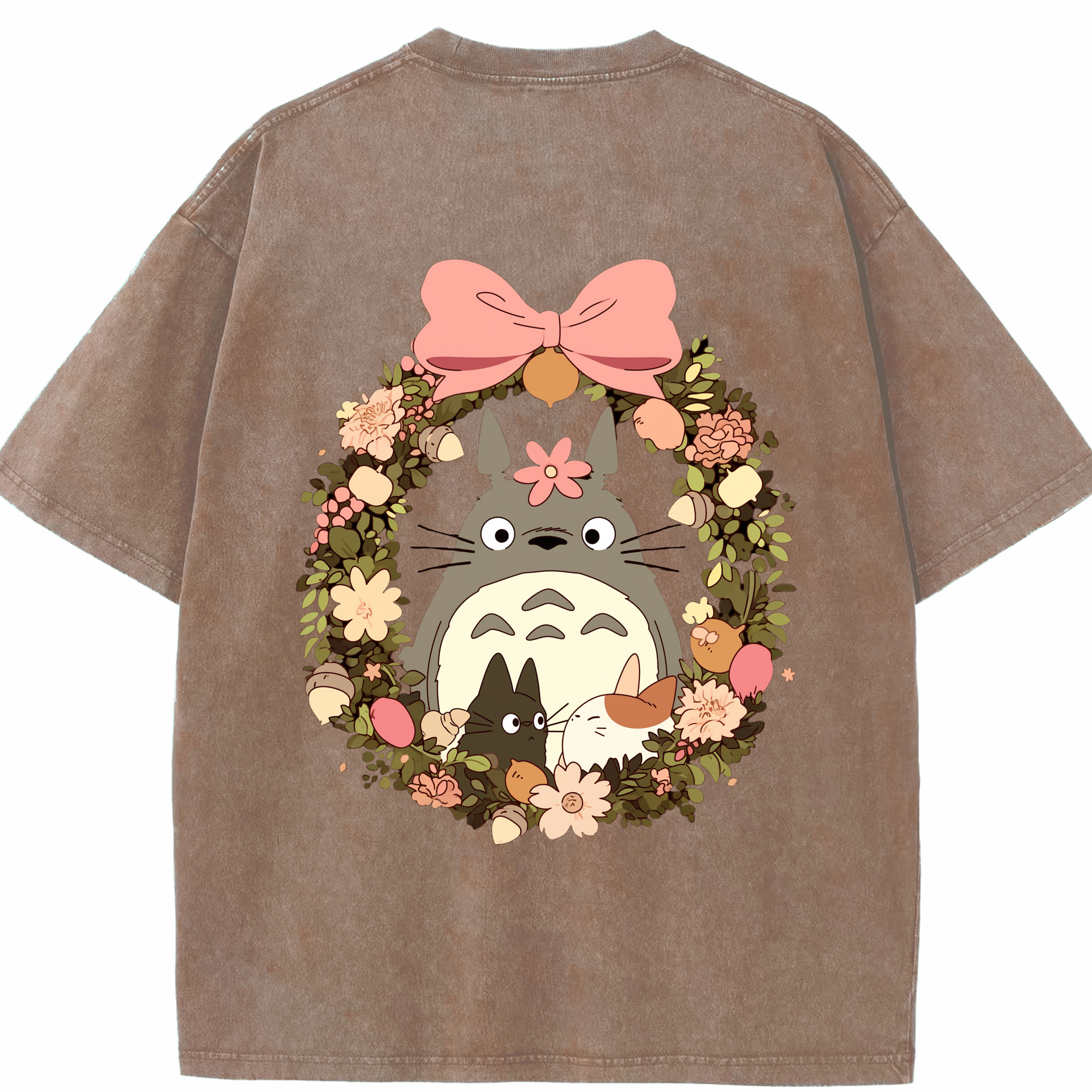 （画像用） となりのトトロ 草壁メイ 草壁サツキ My Neighbor Totoro Satsuki Kusakabe Mei Kusakabe 綿100% ヴィンテージ風 半袖Tシャツ（背面プリント）