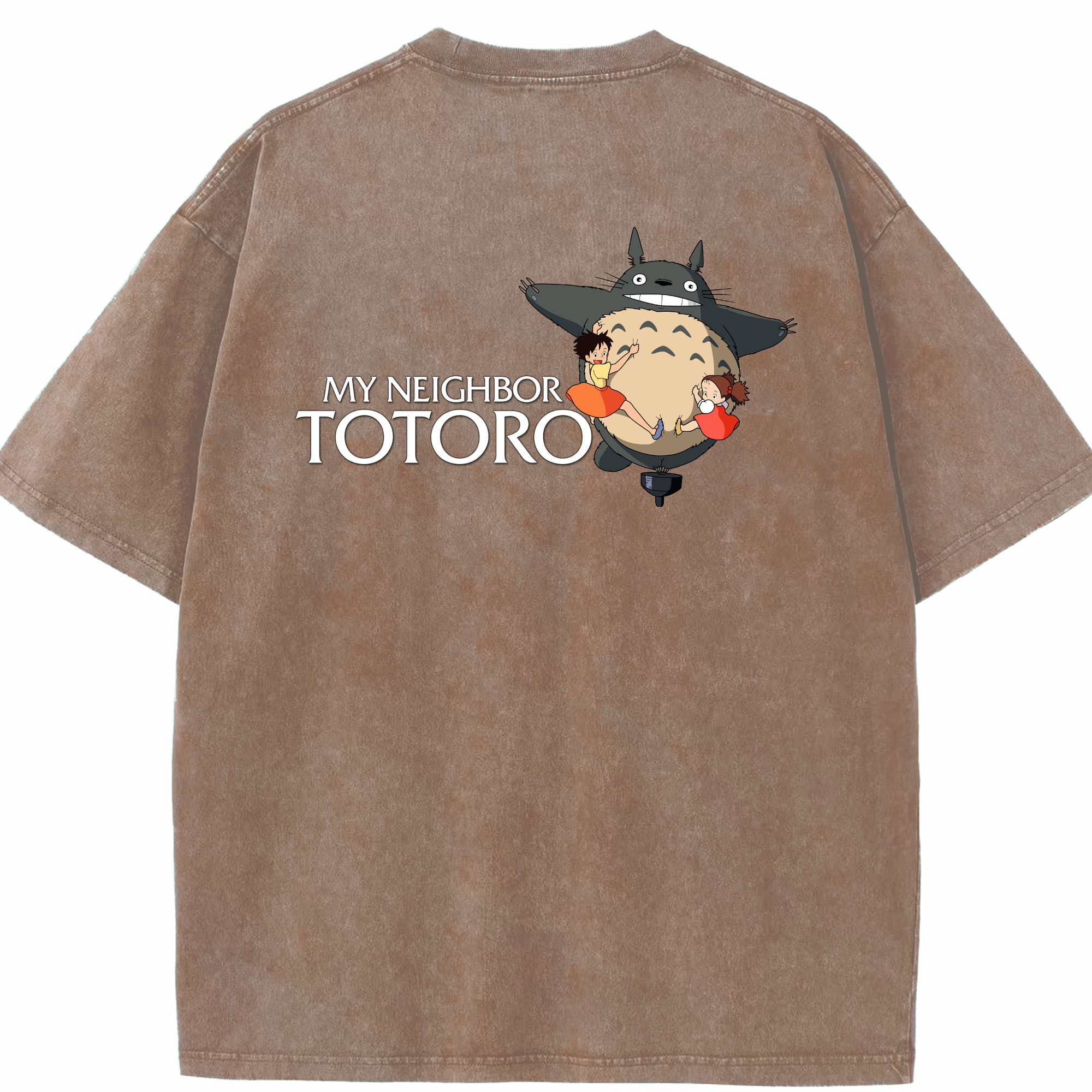 （画像用） となりのトトロ 草壁メイ 草壁サツキ My Neighbor Totoro Satsuki Kusakabe Mei Kusakabe 綿100% ヴィンテージ風 半袖Tシャツ（背面プリント）