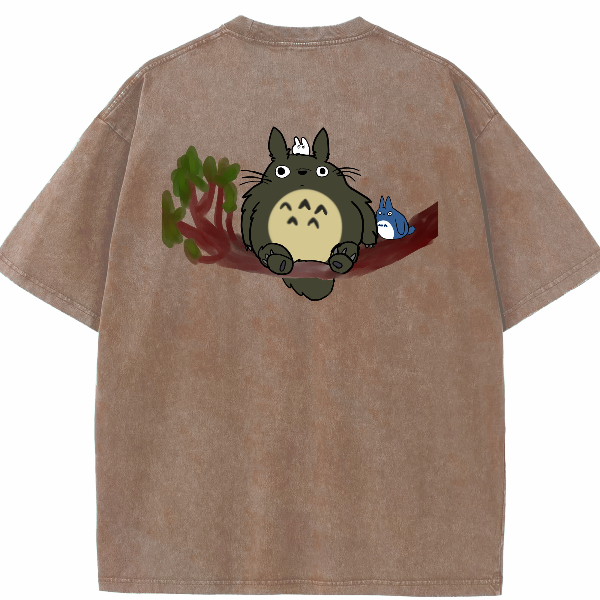 （画像用） となりのトトロ 草壁メイ 草壁サツキ My Neighbor Totoro Satsuki Kusakabe Mei Kusakabe 綿100% ヴィンテージ風 半袖Tシャツ（背面プリント）