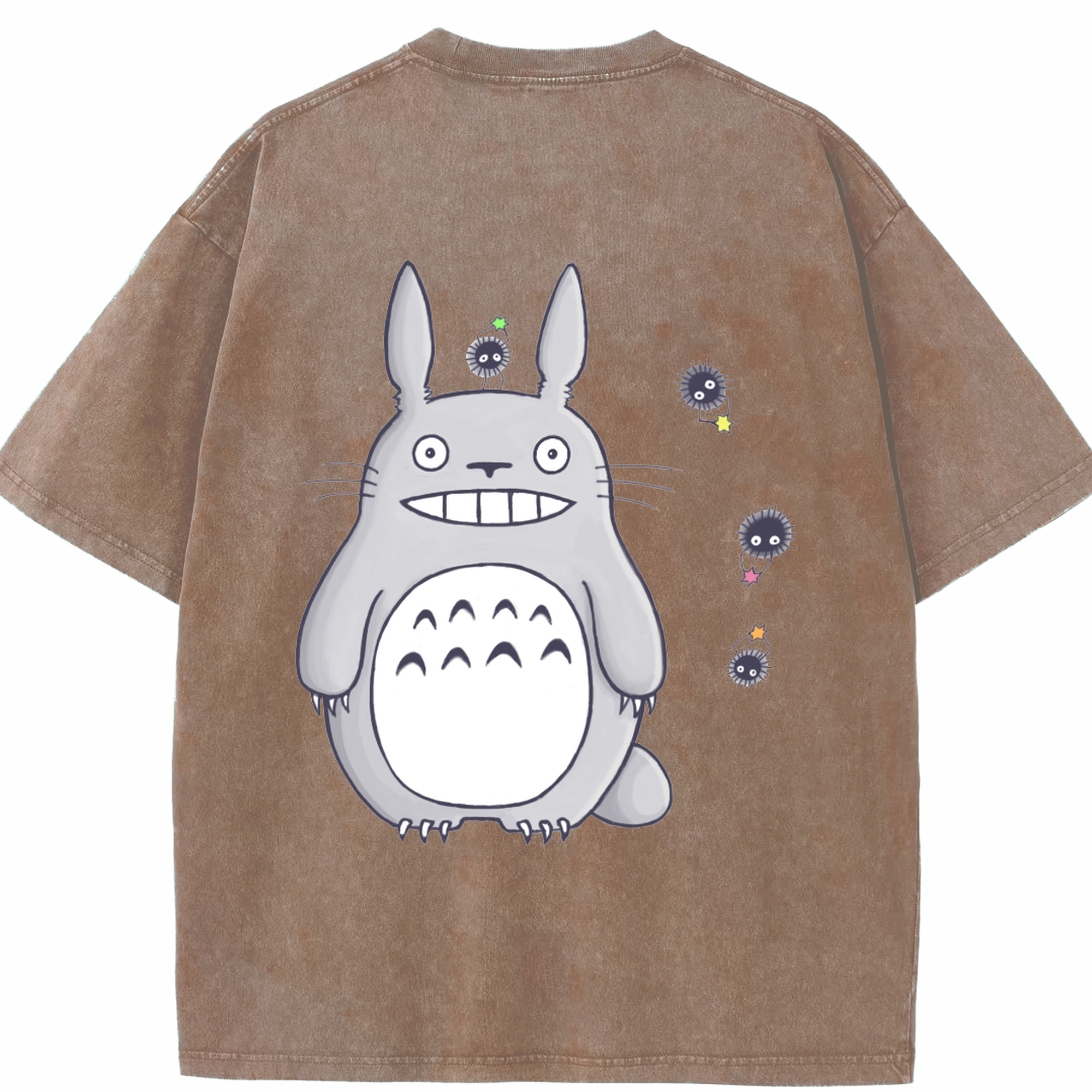 （画像用） となりのトトロ 草壁メイ 草壁サツキ My Neighbor Totoro Satsuki Kusakabe Mei Kusakabe 綿100% ヴィンテージ風 半袖Tシャツ（背面プリント）