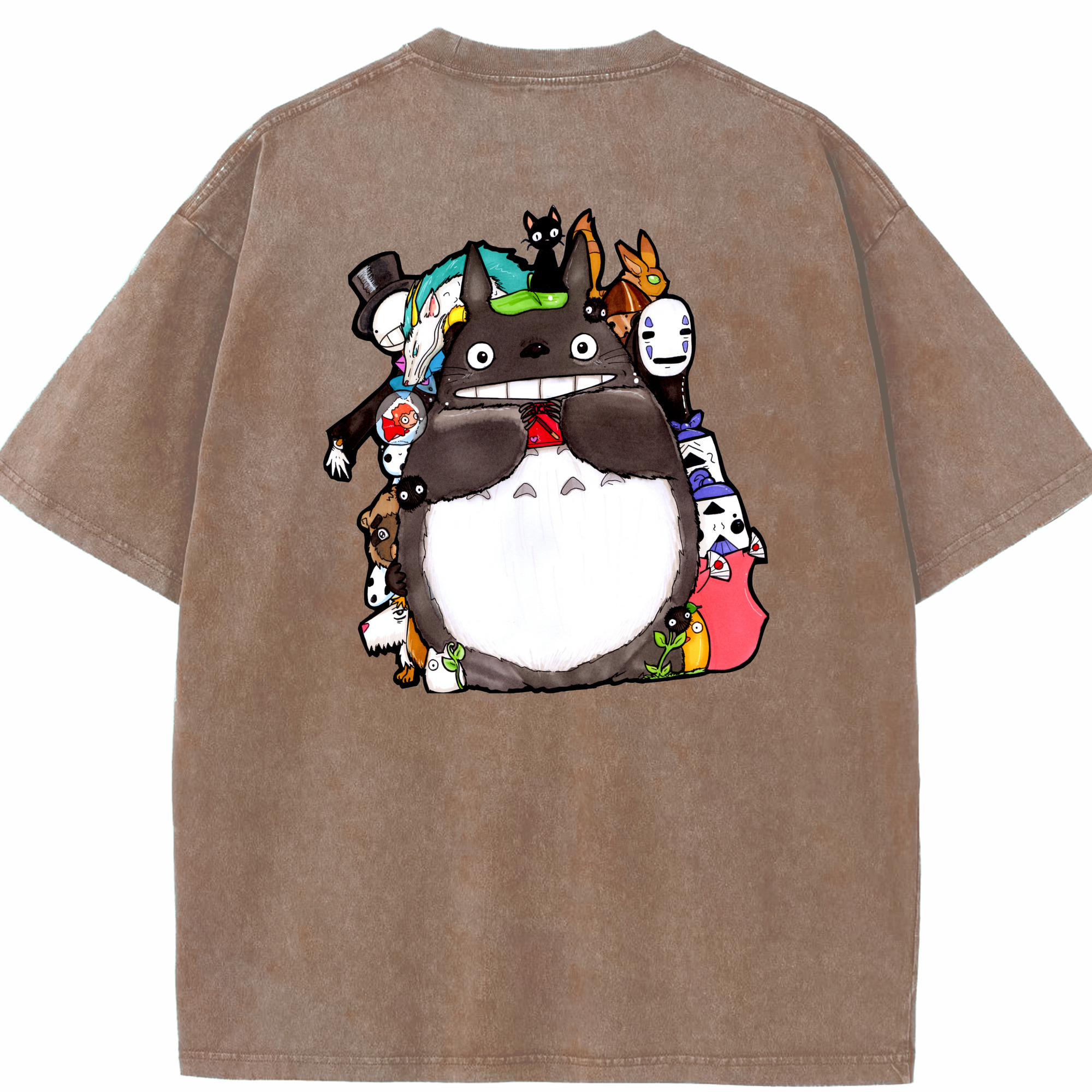 （画像用） となりのトトロ 草壁メイ 草壁サツキ My Neighbor Totoro Satsuki Kusakabe Mei Kusakabe 綿100% ヴィンテージ風 半袖Tシャツ（背面プリント）