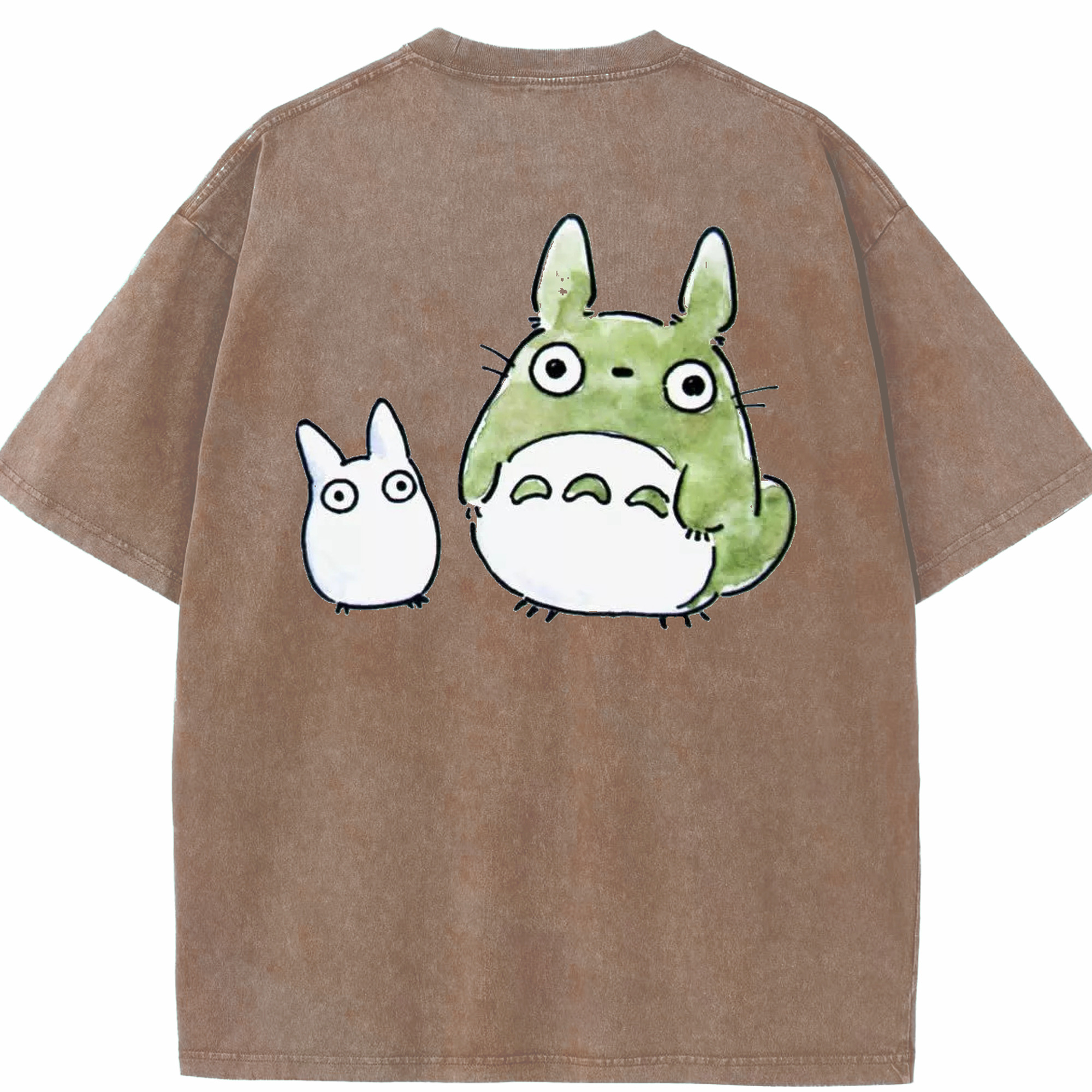 （画像用） となりのトトロ 草壁メイ 草壁サツキ My Neighbor Totoro Satsuki Kusakabe Mei Kusakabe 綿100% ヴィンテージ風 半袖Tシャツ（背面プリント）
