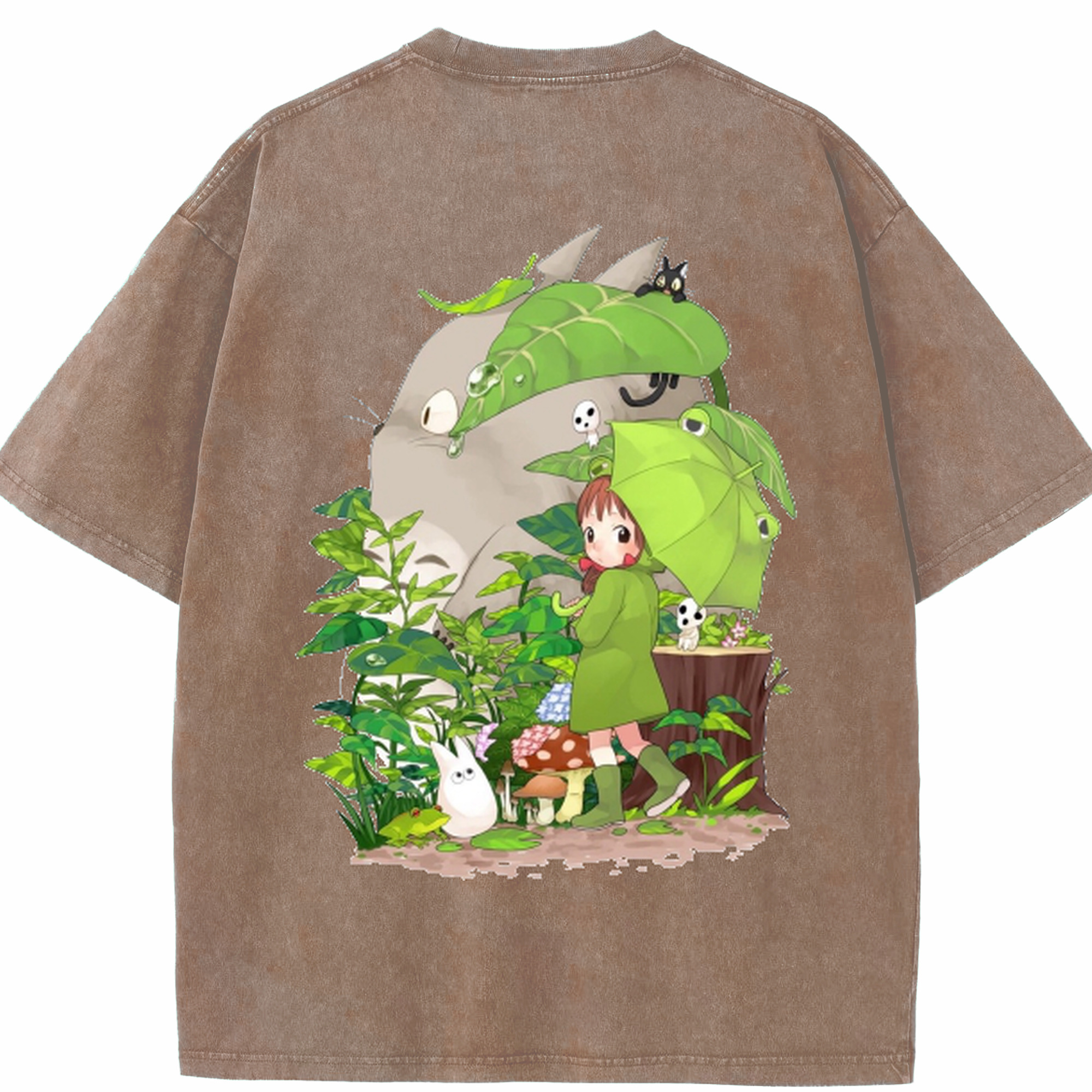 （画像用） となりのトトロ 草壁メイ 草壁サツキ My Neighbor Totoro Satsuki Kusakabe Mei Kusakabe 綿100% ヴィンテージ風 半袖Tシャツ（背面プリント）