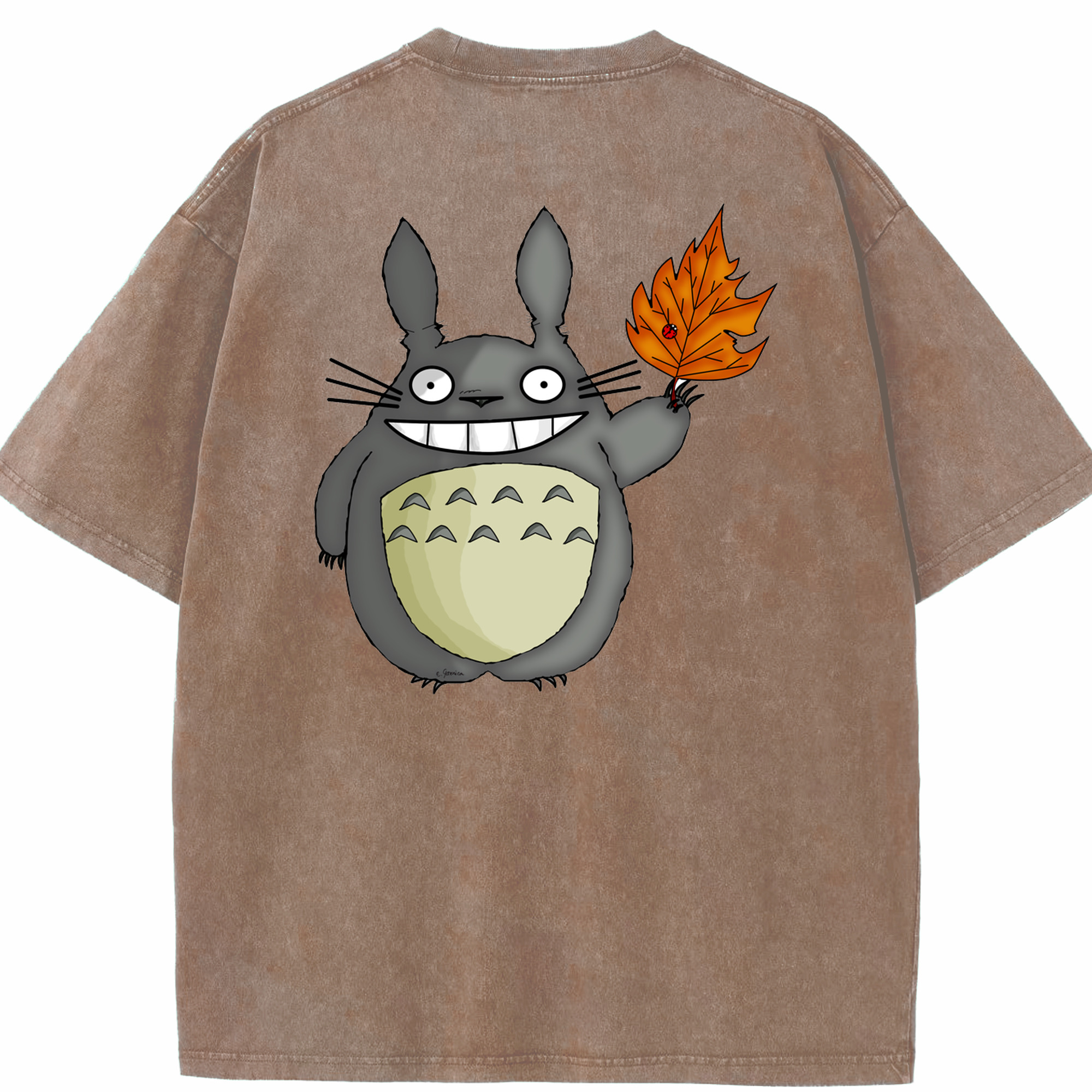 （画像用） となりのトトロ 草壁メイ 草壁サツキ My Neighbor Totoro Satsuki Kusakabe Mei Kusakabe 綿100% ヴィンテージ風 半袖Tシャツ（背面プリント）