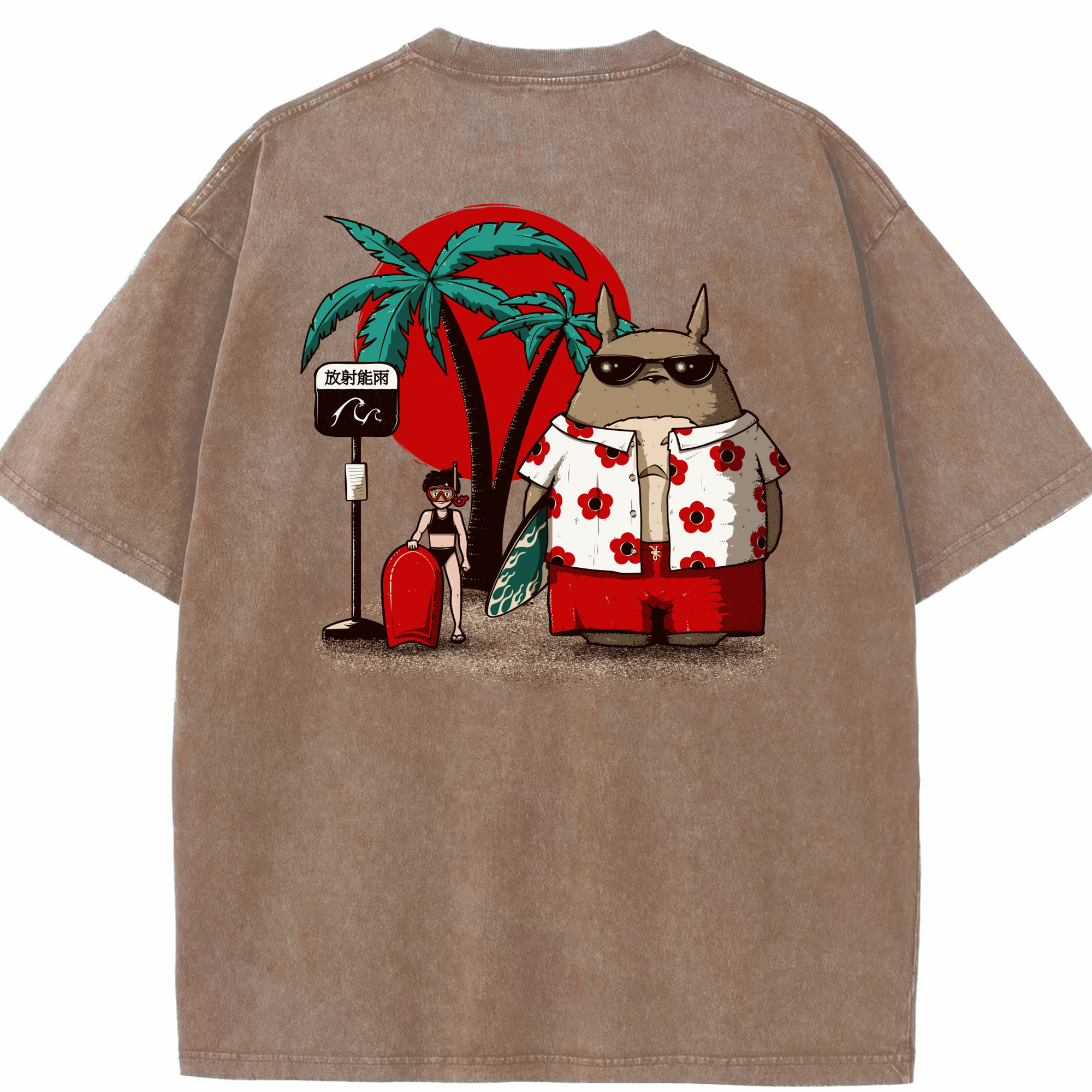 （画像用） となりのトトロ 草壁メイ 草壁サツキ My Neighbor Totoro Satsuki Kusakabe Mei Kusakabe 綿100% ヴィンテージ風 半袖Tシャツ（背面プリント）