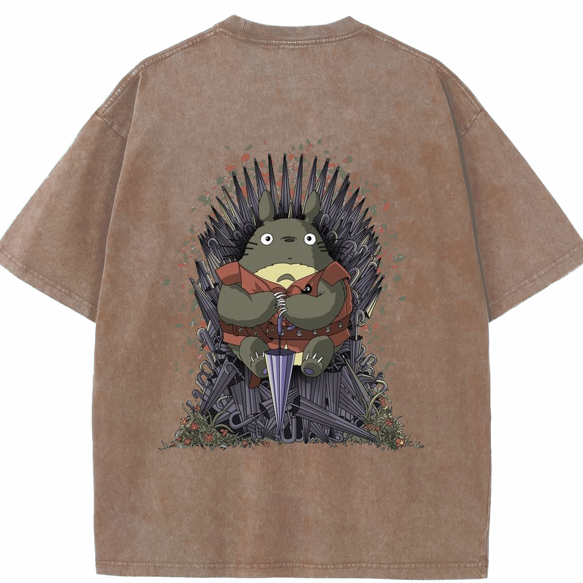 （画像用） となりのトトロ 草壁メイ 草壁サツキ My Neighbor Totoro Satsuki Kusakabe Mei Kusakabe 綿100% ヴィンテージ風 半袖Tシャツ（背面プリント）