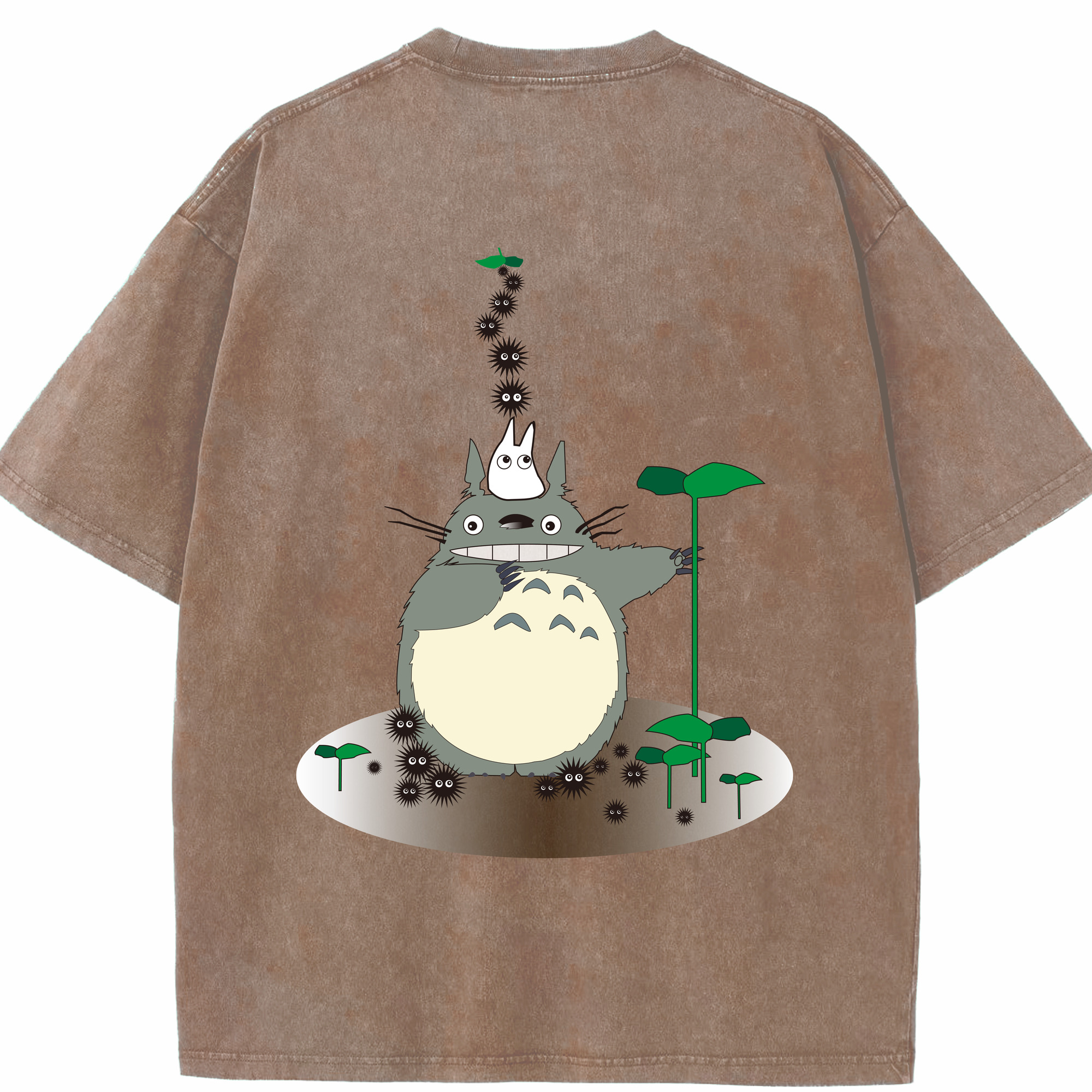 （画像用） となりのトトロ 草壁メイ 草壁サツキ My Neighbor Totoro Satsuki Kusakabe Mei Kusakabe 綿100% ヴィンテージ風 半袖Tシャツ（背面プリント）