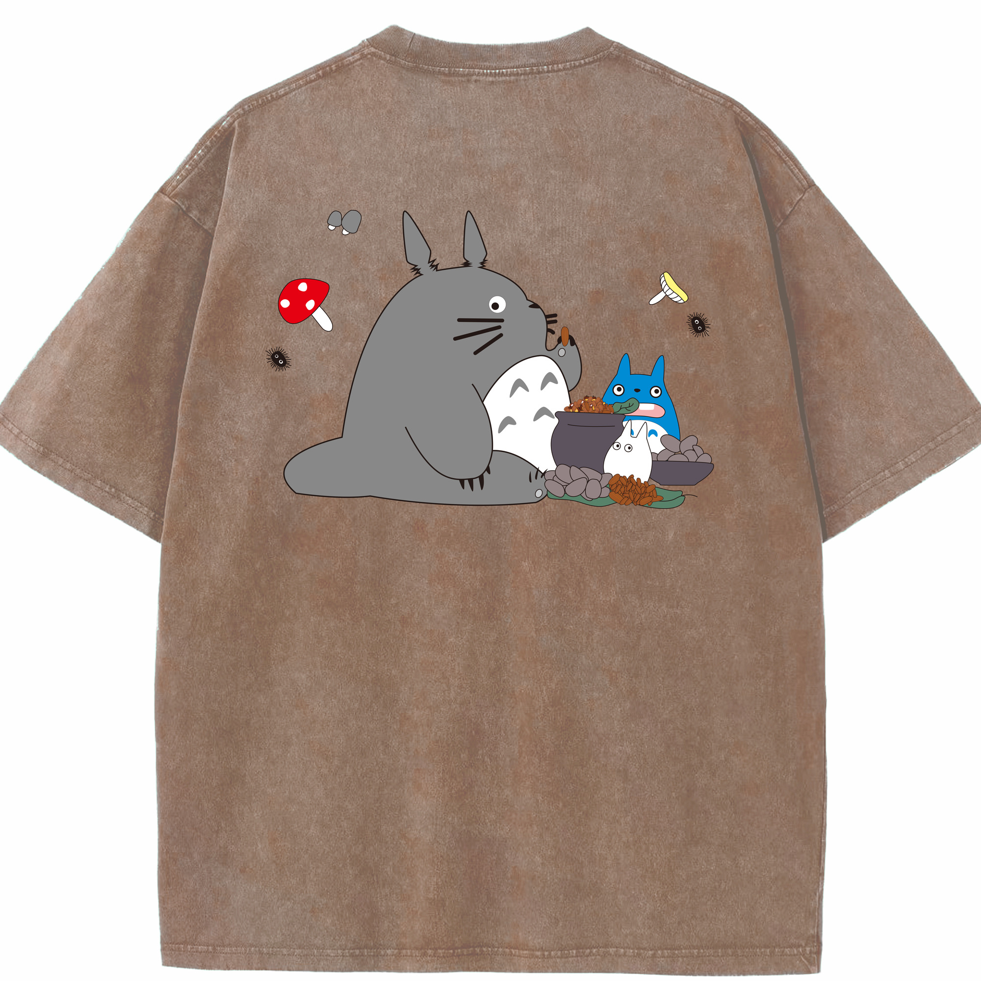 （画像用） となりのトトロ 草壁メイ 草壁サツキ My Neighbor Totoro Satsuki Kusakabe Mei Kusakabe 綿100% ヴィンテージ風 半袖Tシャツ（背面プリント）