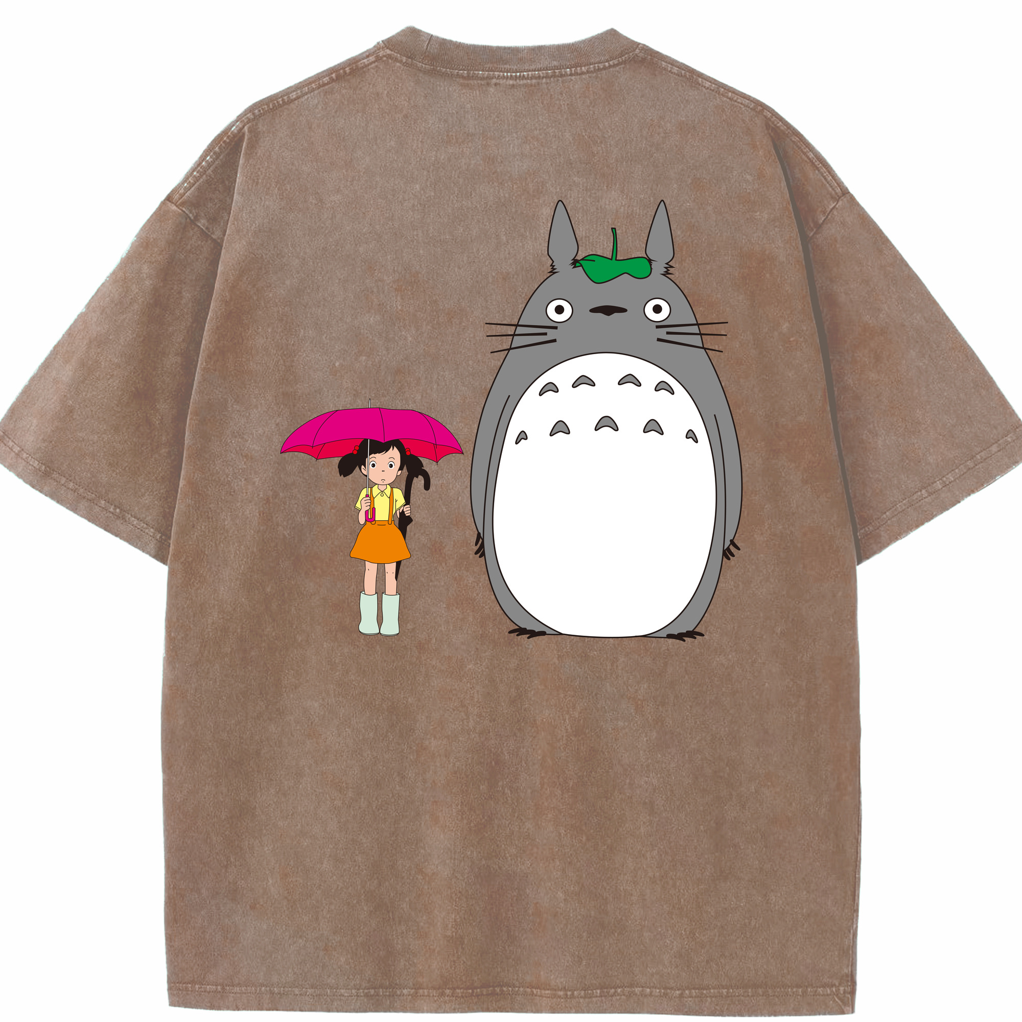 （画像用） となりのトトロ 草壁メイ 草壁サツキ My Neighbor Totoro Satsuki Kusakabe Mei Kusakabe 綿100% ヴィンテージ風 半袖Tシャツ（背面プリント）