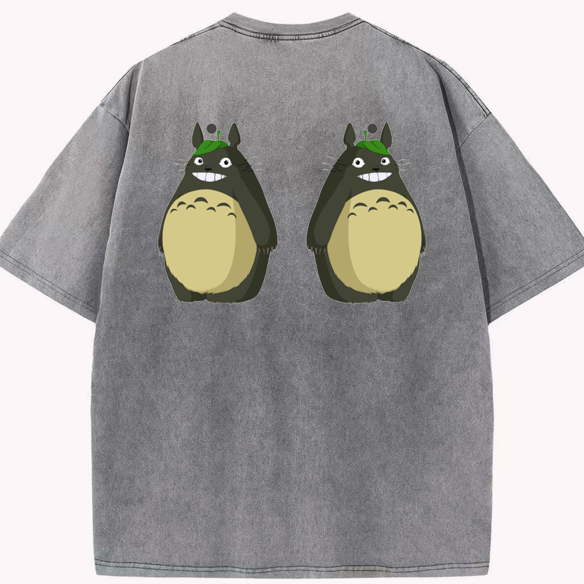 （画像用） となりのトトロ 草壁メイ 草壁サツキ My Neighbor Totoro Satsuki Kusakabe Mei Kusakabe 綿100% ヴィンテージ風 半袖Tシャツ（背面プリント）