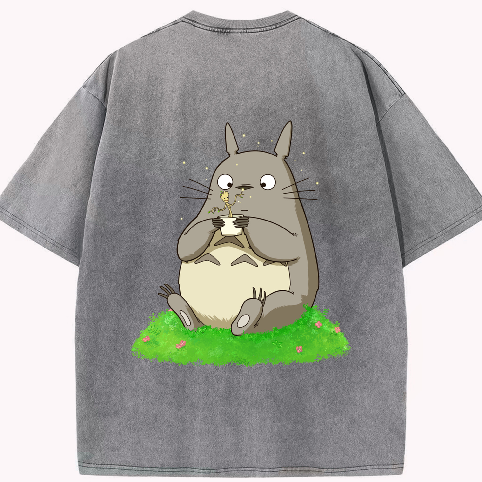 （画像用） となりのトトロ 草壁メイ 草壁サツキ My Neighbor Totoro Satsuki Kusakabe Mei Kusakabe 綿100% ヴィンテージ風 半袖Tシャツ（背面プリント）