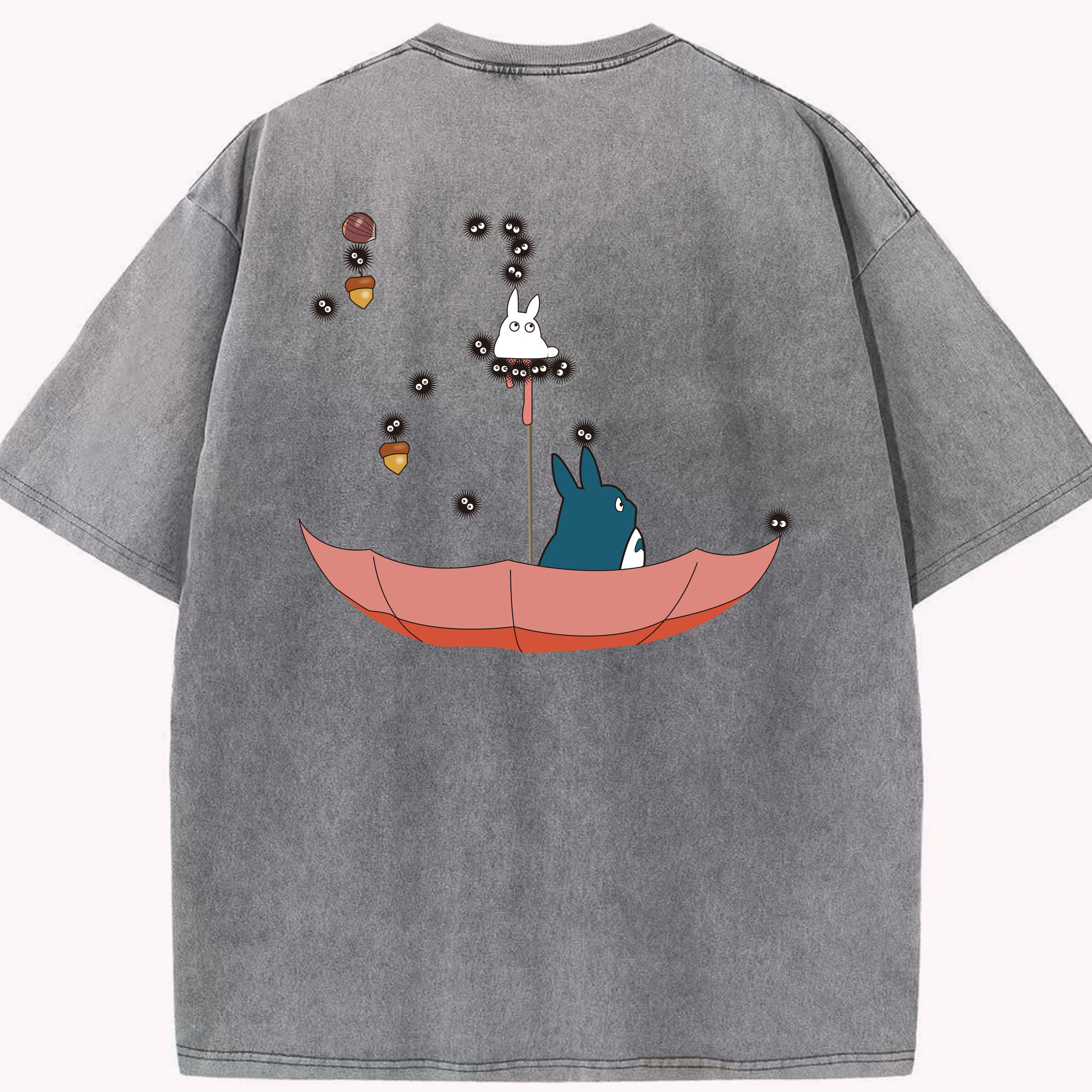 （画像用） となりのトトロ 草壁メイ 草壁サツキ My Neighbor Totoro Satsuki Kusakabe Mei Kusakabe 綿100% ヴィンテージ風 半袖Tシャツ（背面プリント）