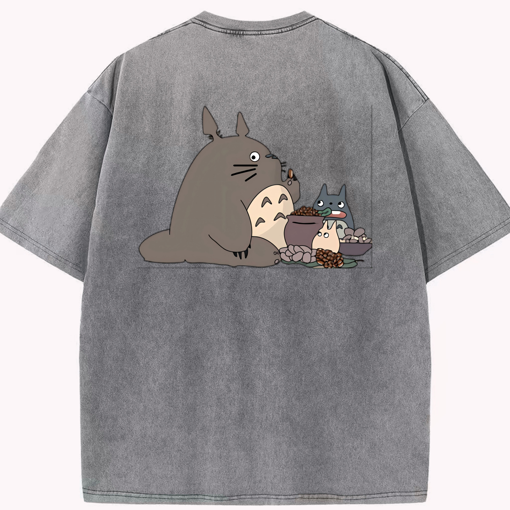 （画像用） となりのトトロ 草壁メイ 草壁サツキ My Neighbor Totoro Satsuki Kusakabe Mei Kusakabe 綿100% ヴィンテージ風 半袖Tシャツ（背面プリント）